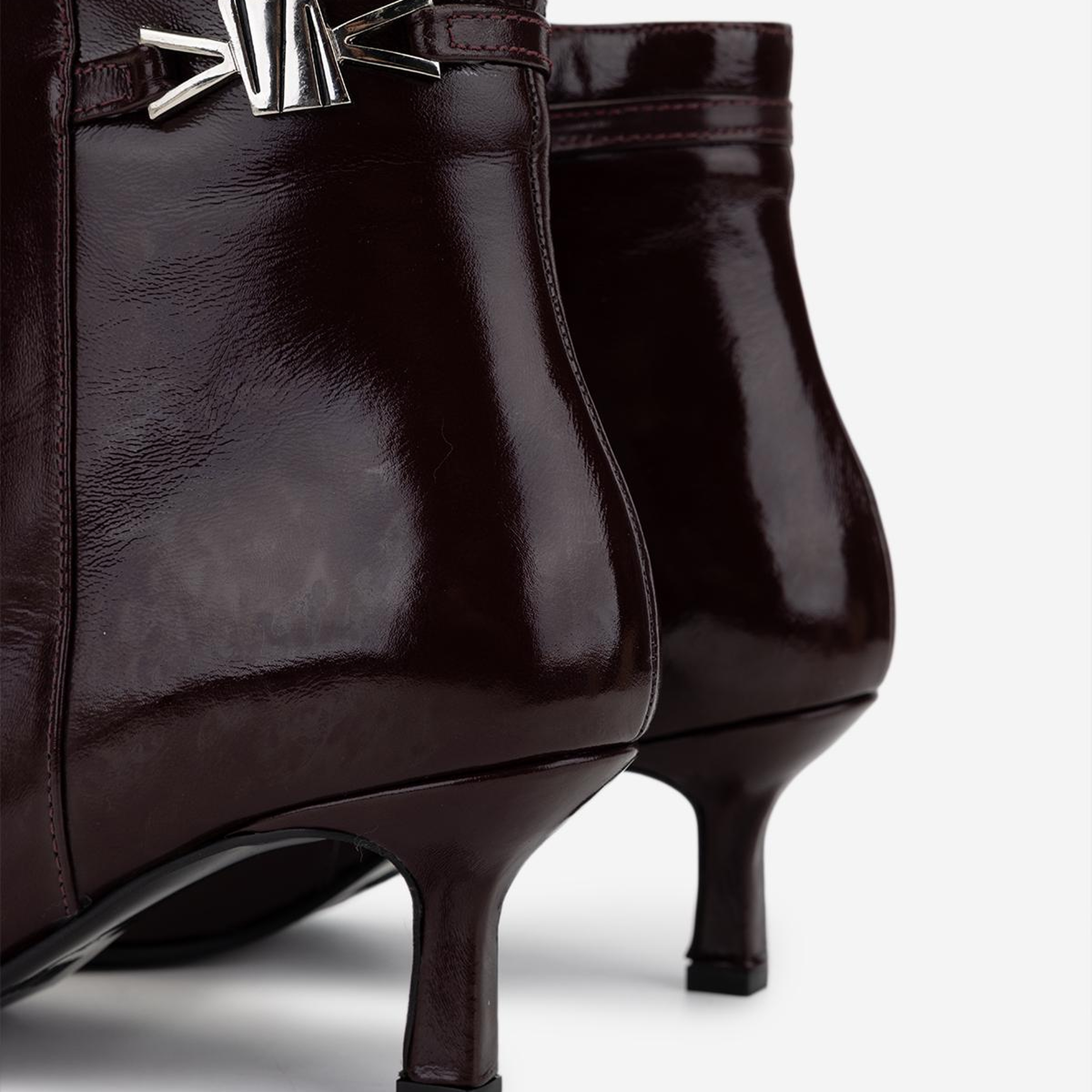 Valmenti Kadın Hakiki Deri Bordo Topuklu Bot