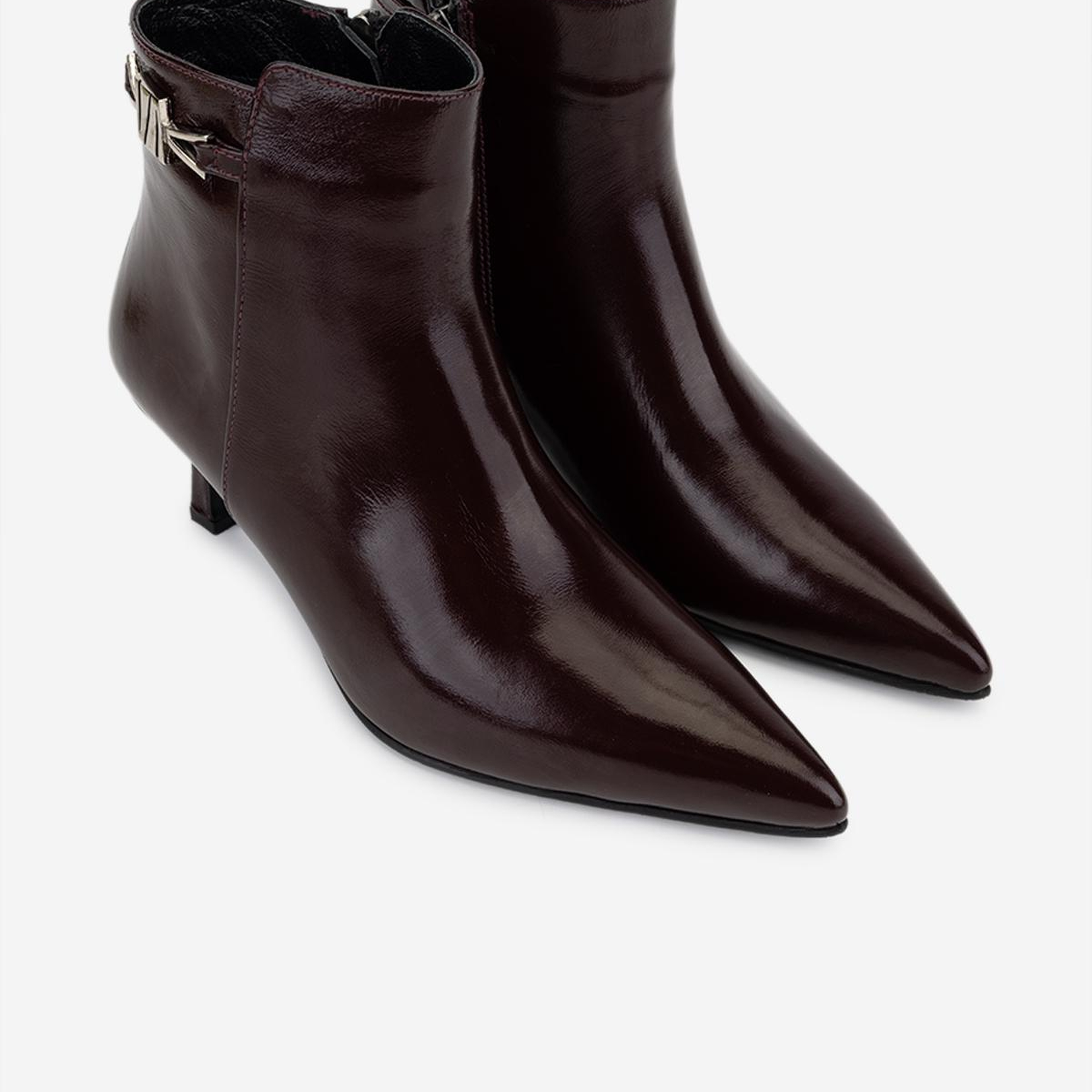 Valmenti Kadın Hakiki Deri Bordo Topuklu Bot