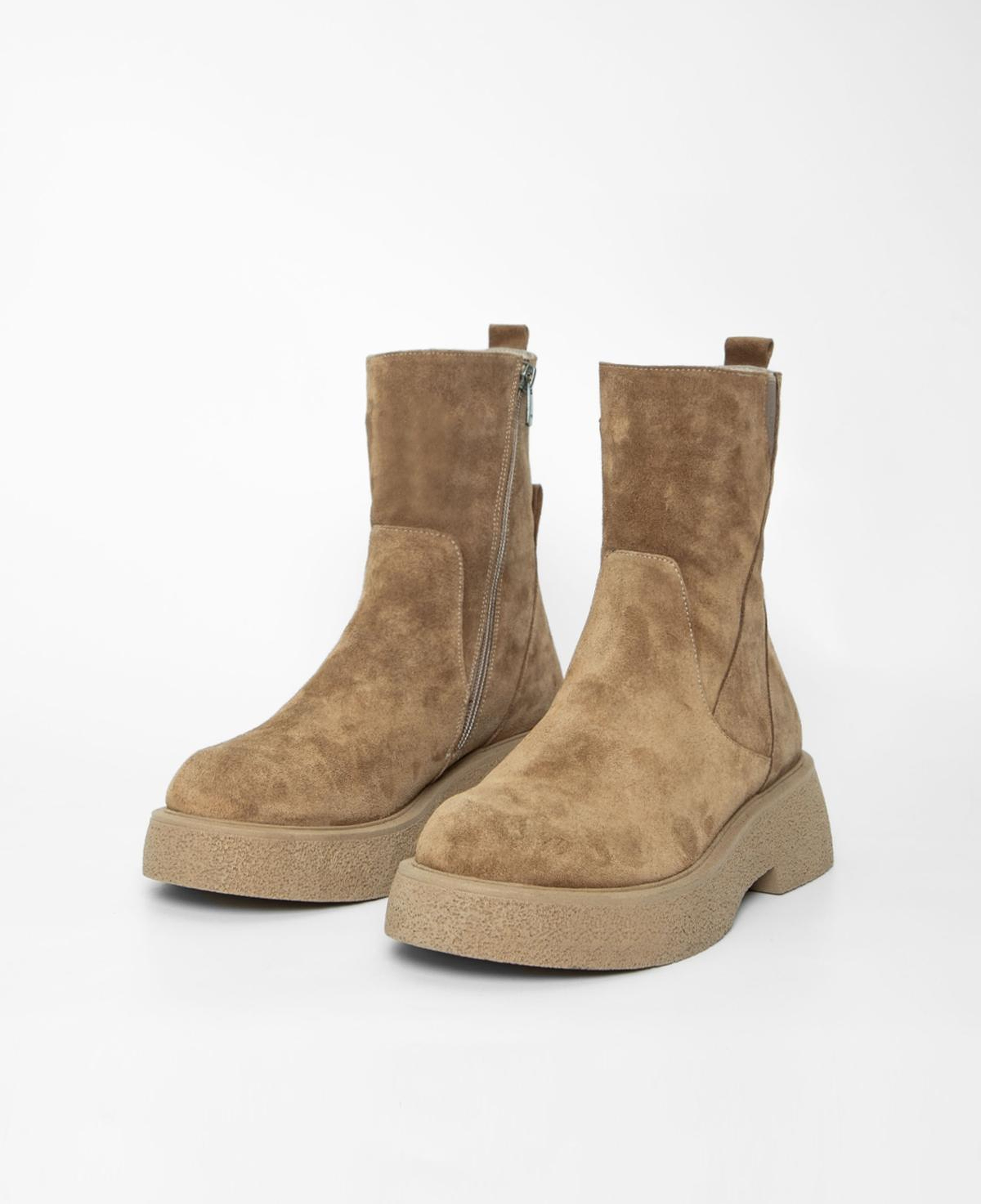 Valmenti Kadın Hakiki Deri Vizon Süet Düz Bot