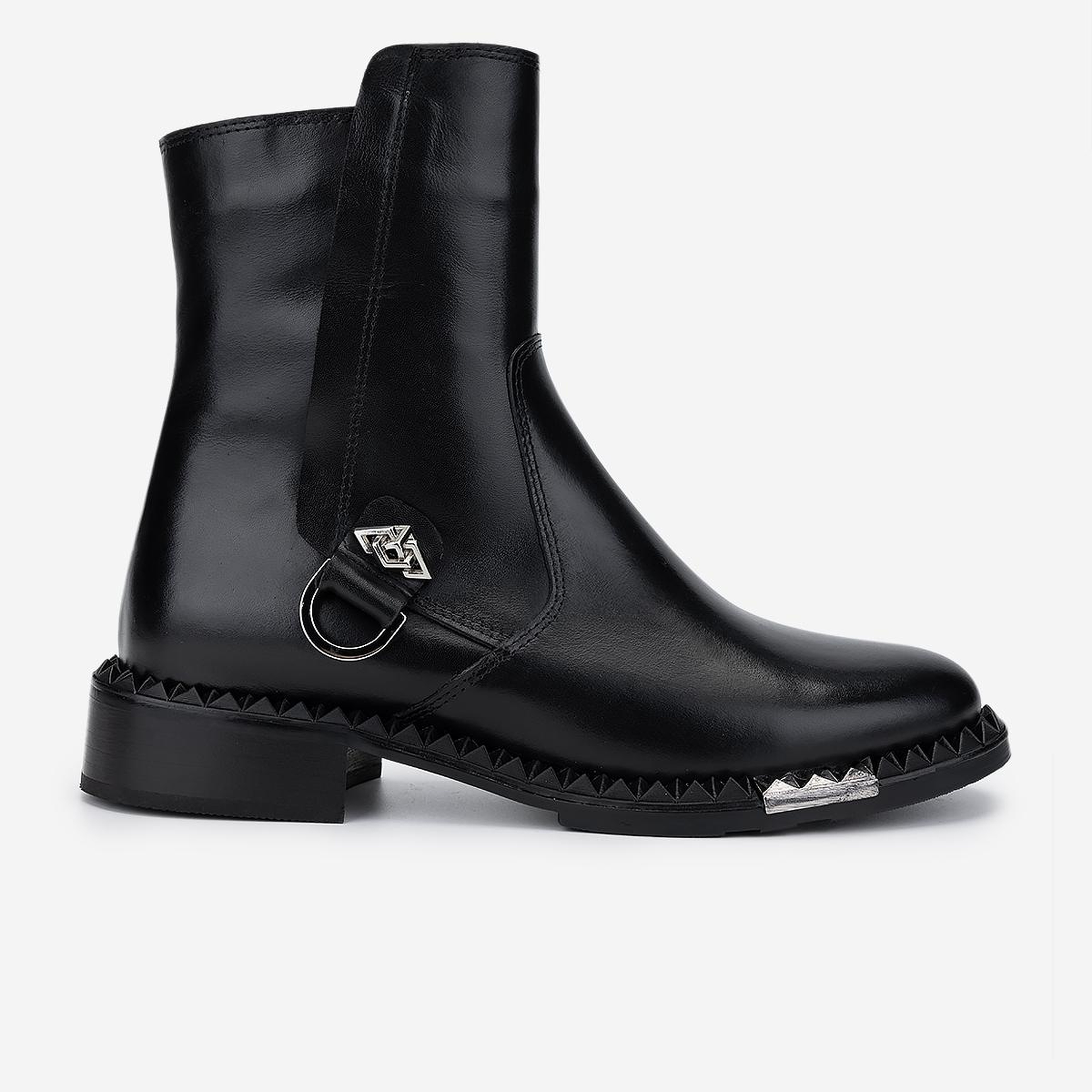 Valmenti Kadın Hakiki Deri Siyah Düz Bot