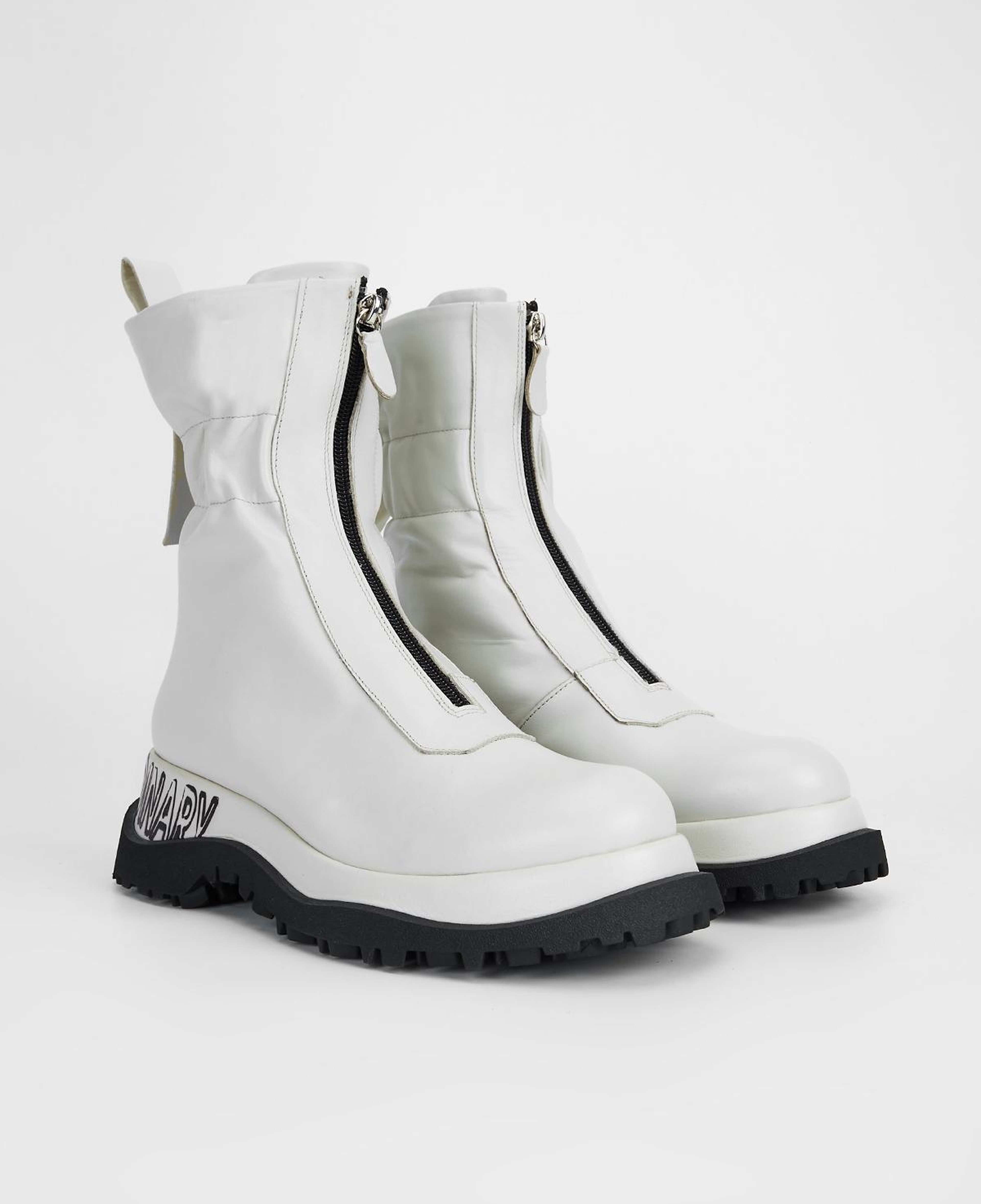 Valmenti Kadın Hakiki Deri Kırık Beyaz Düz Bot