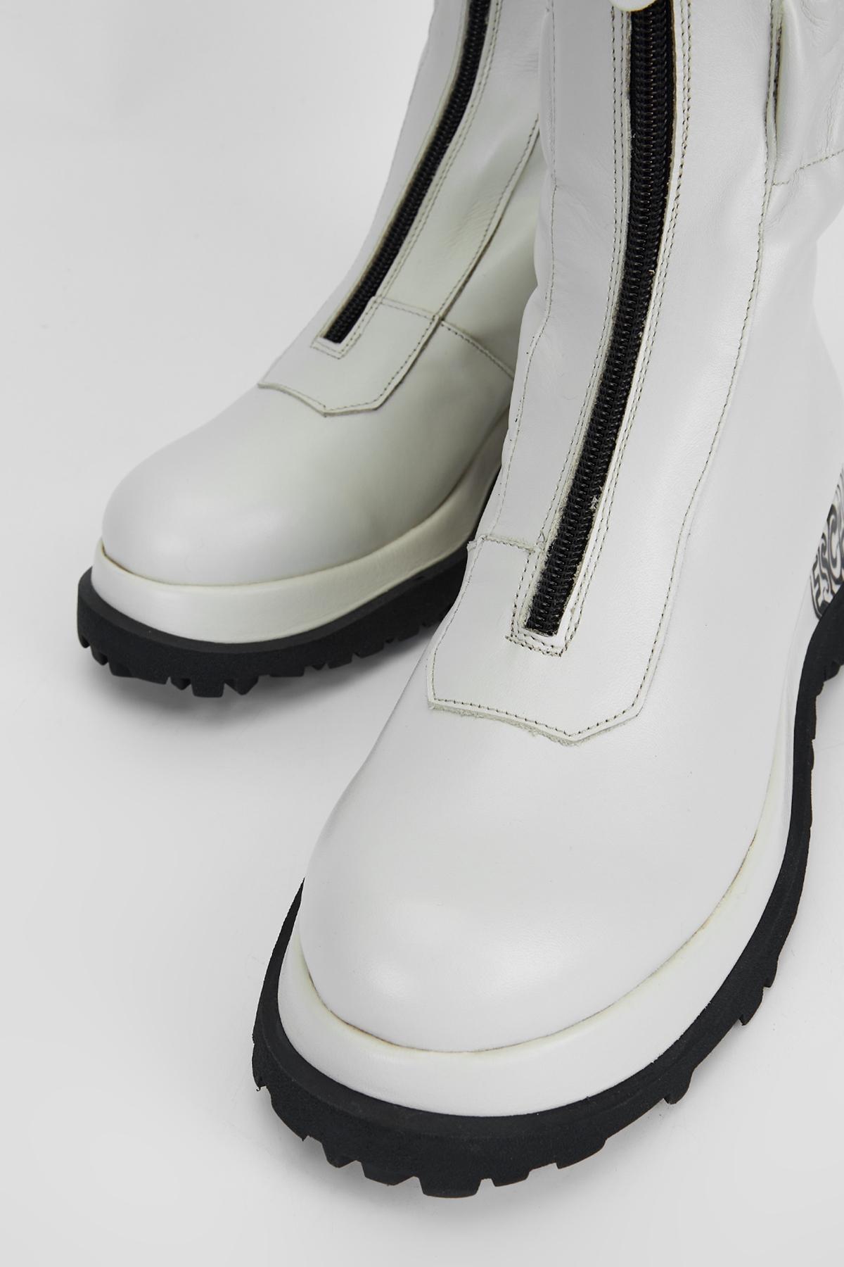 Valmenti Kadın Hakiki Deri Kırık Beyaz Düz Bot