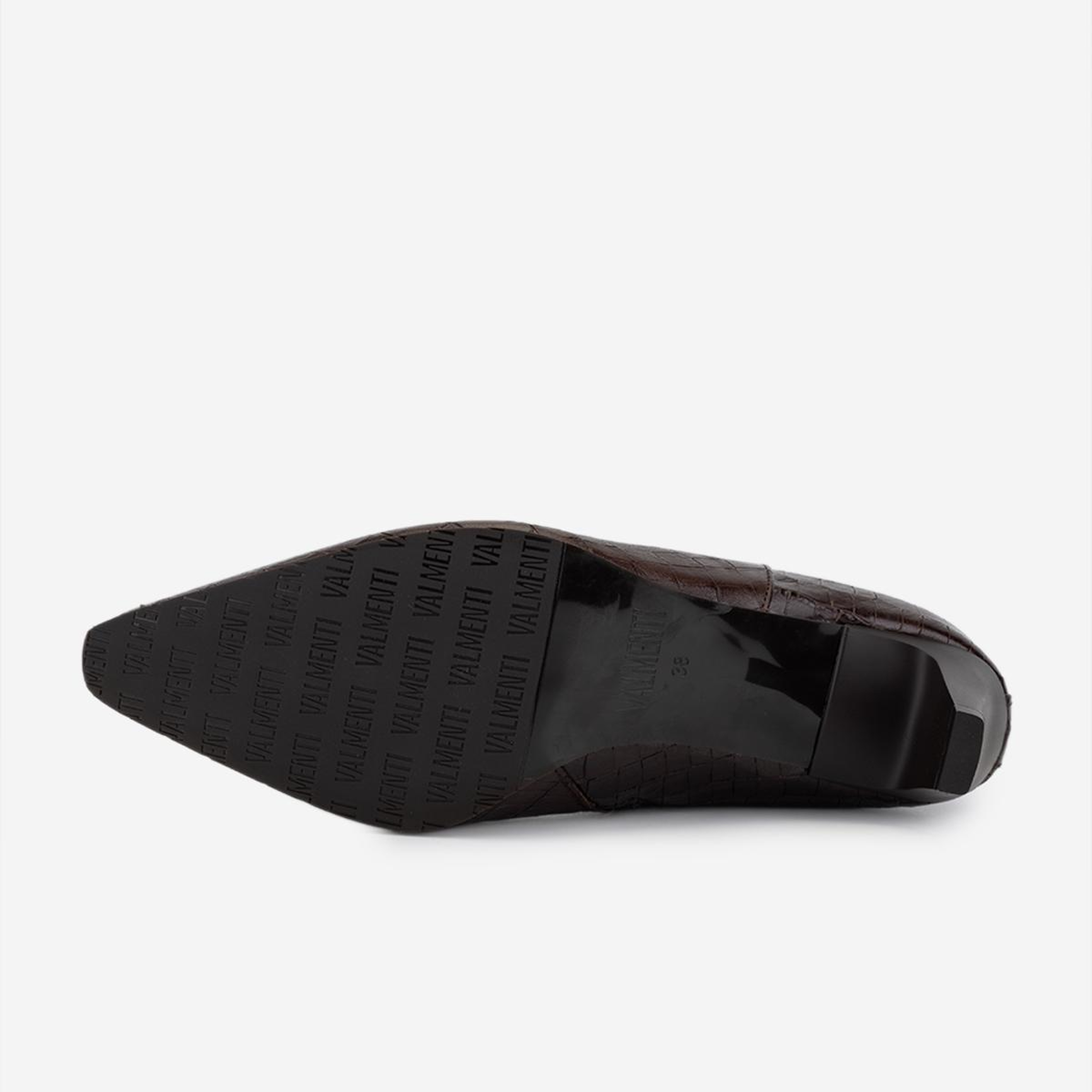 Valmenti Kadın Hakiki Deri Kahverengi Kroko Topuklu Bot