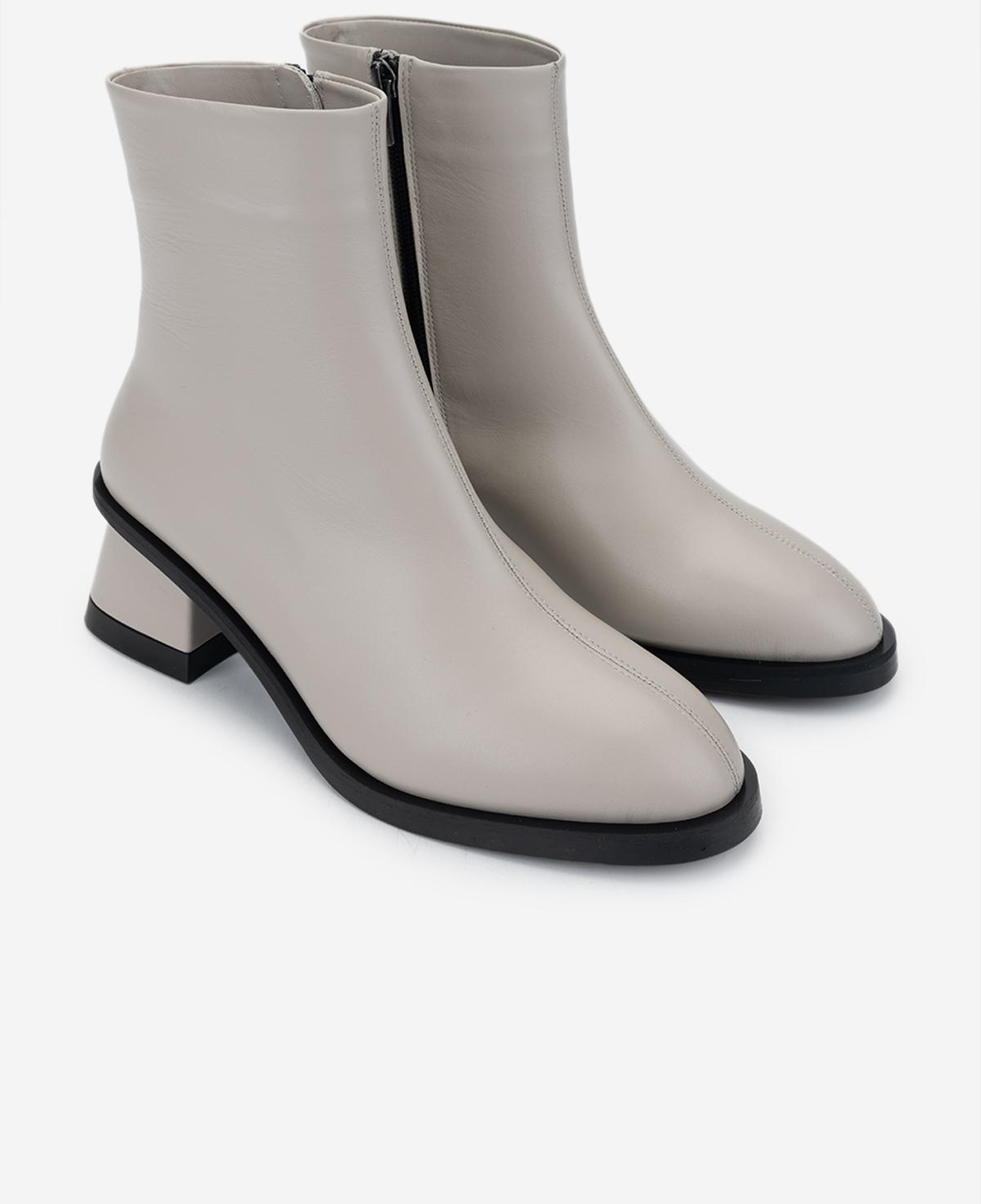 Valmenti Kadın Hakiki Deri Bej Rugan Topuklu Bot