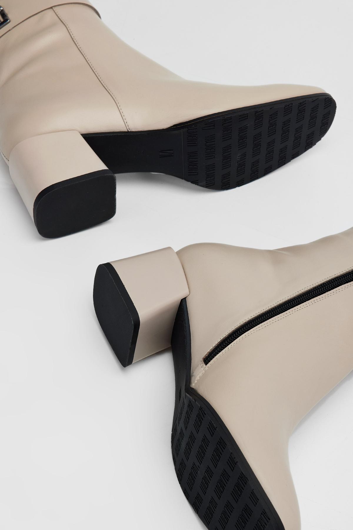 Valmenti Kadın Hakiki Deri Gri Topuklu Bot