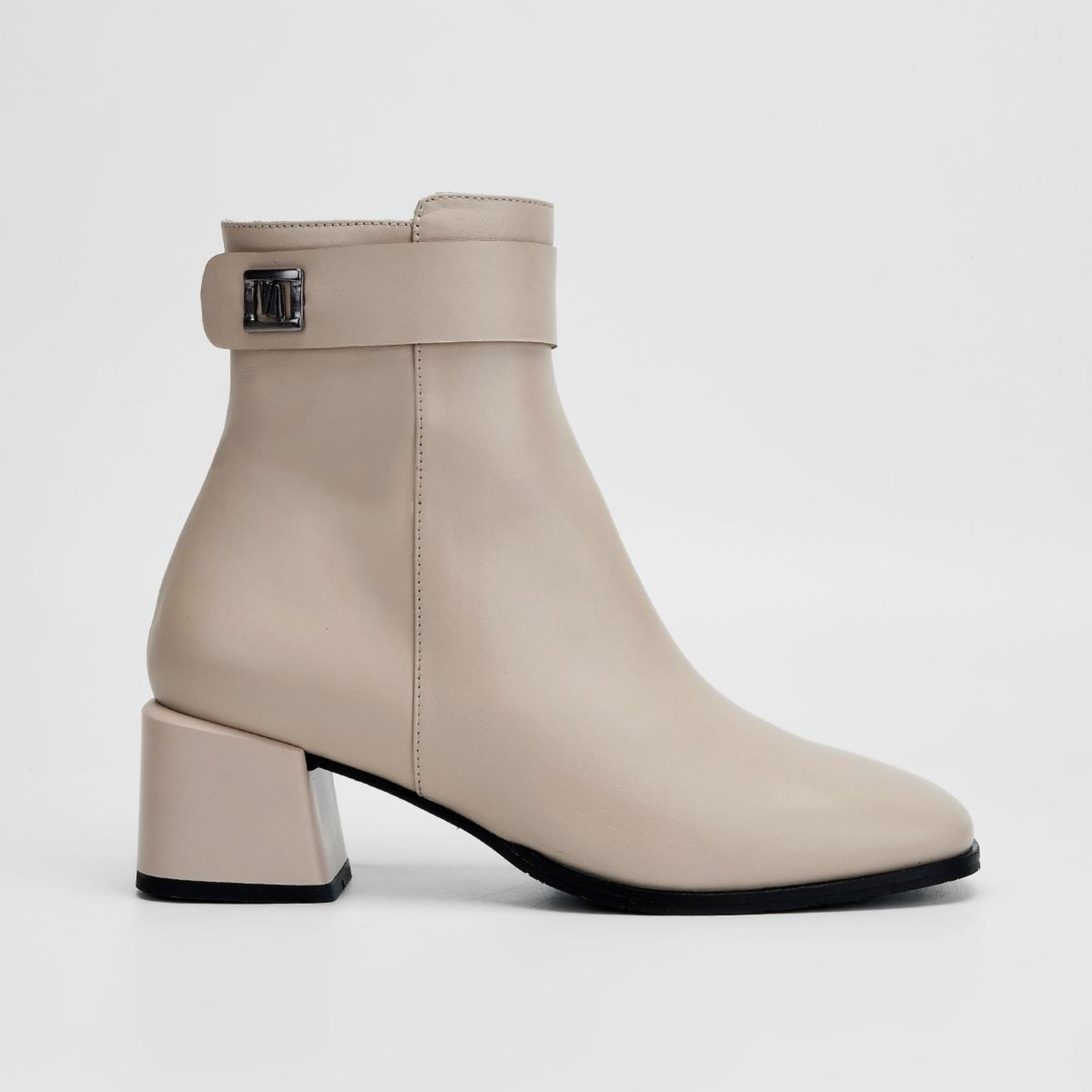 Valmenti Kadın Hakiki Deri Gri Topuklu Bot