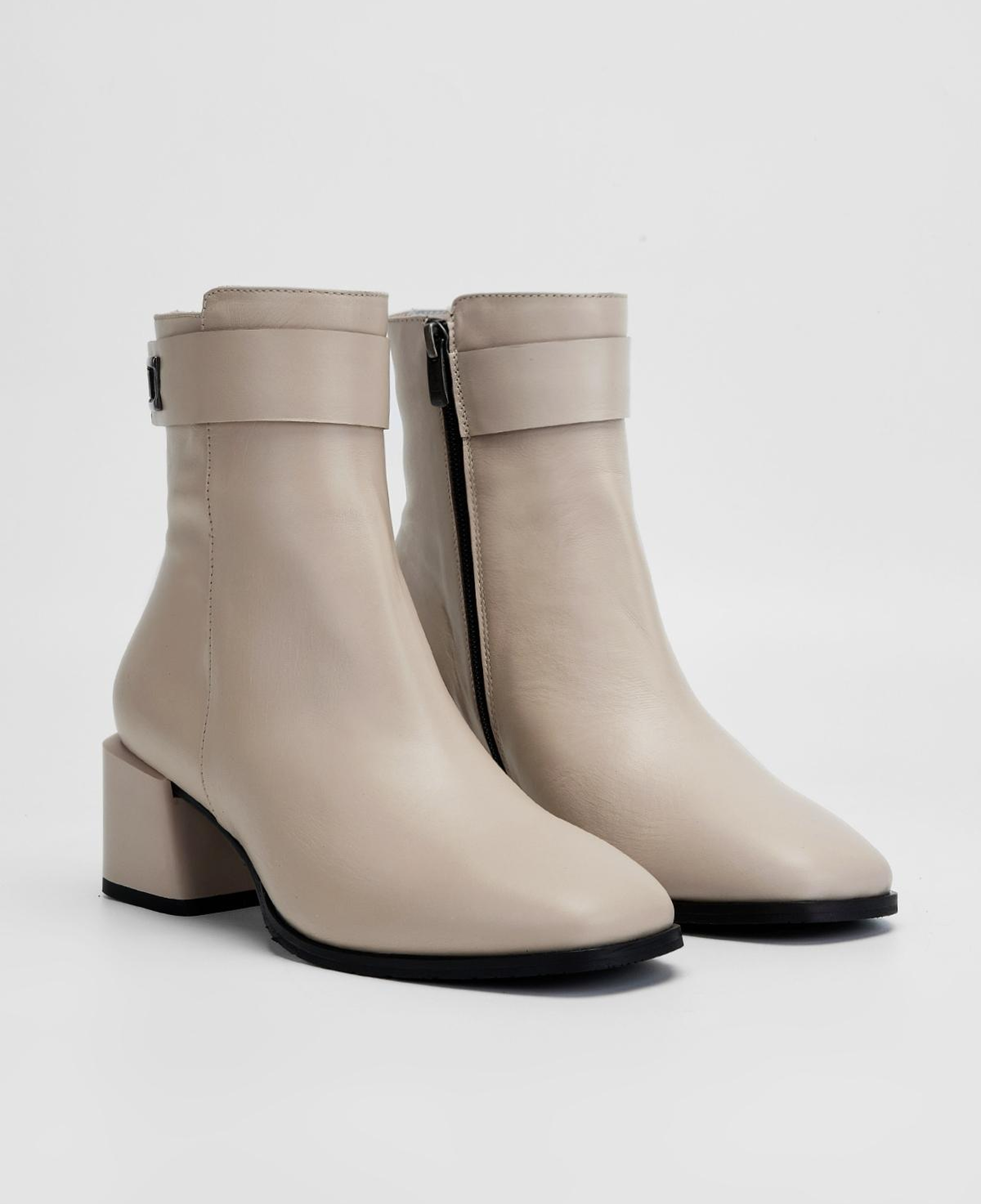 Valmenti Kadın Hakiki Deri Gri Topuklu Bot