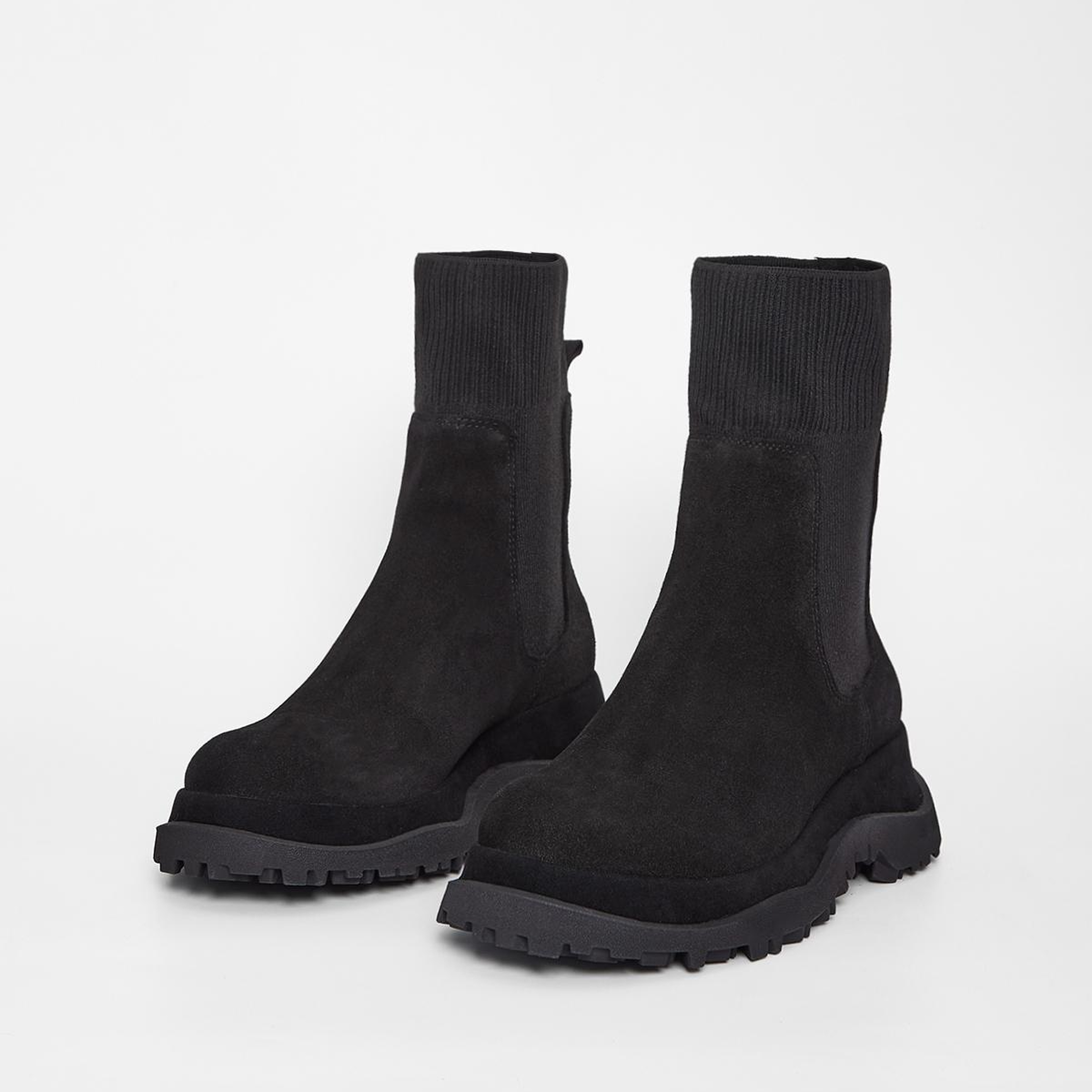 Valmenti Kadın Hakiki Deri Siyah Süet Düz Bot