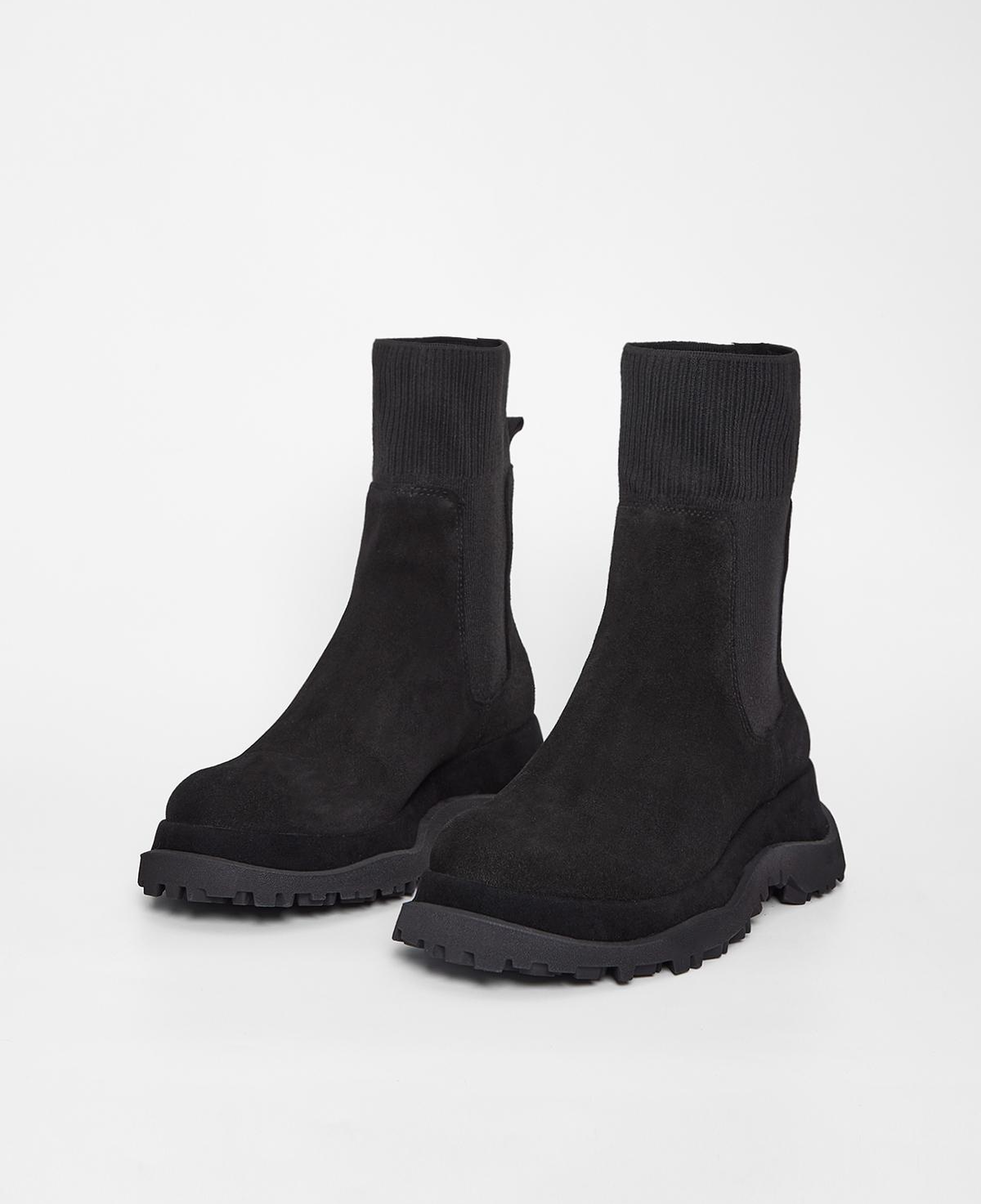 Valmenti Kadın Hakiki Deri Siyah Süet Düz Bot