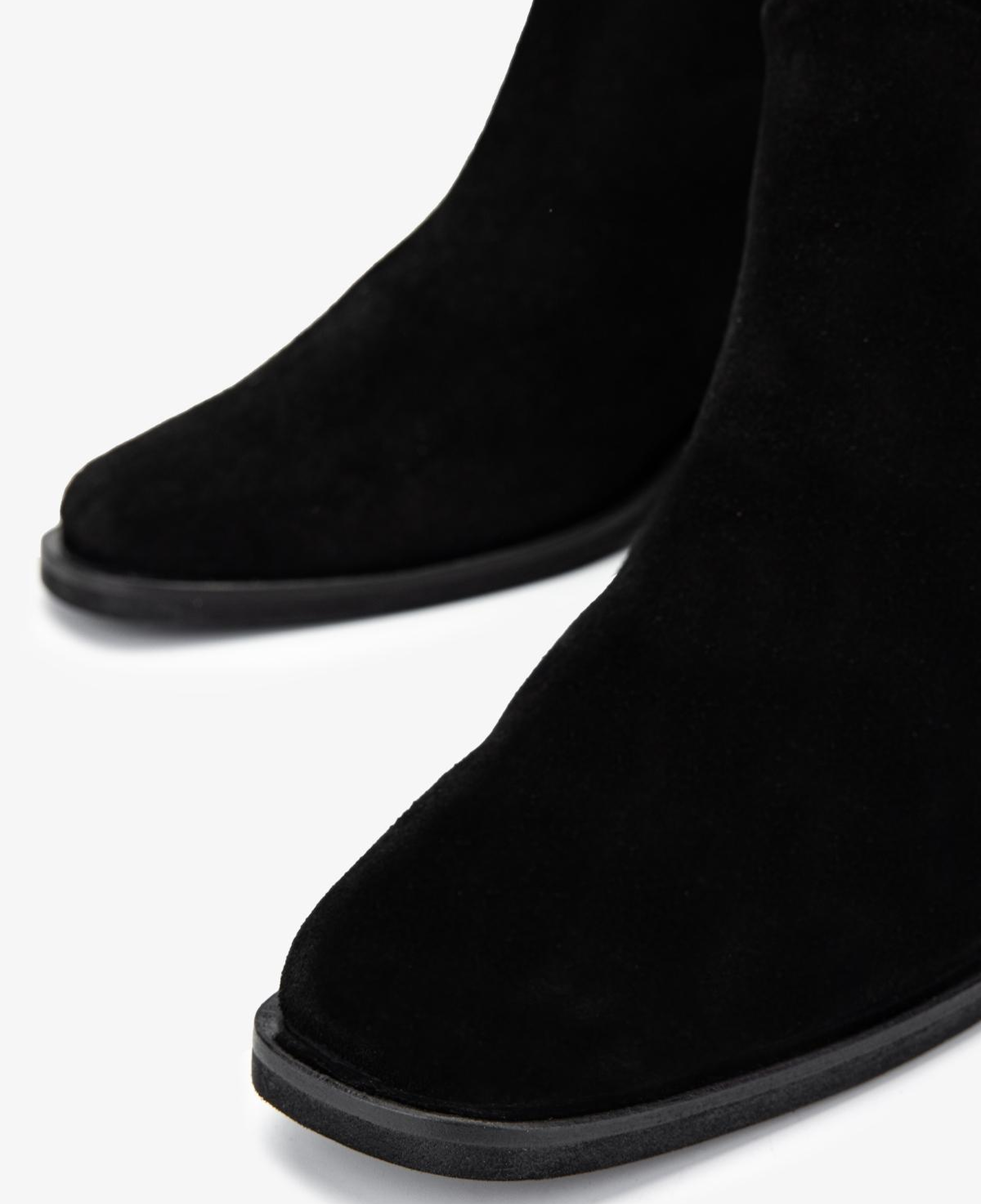 Valmenti Kadın Hakiki Deri Siyah Süet Topuklu Bot