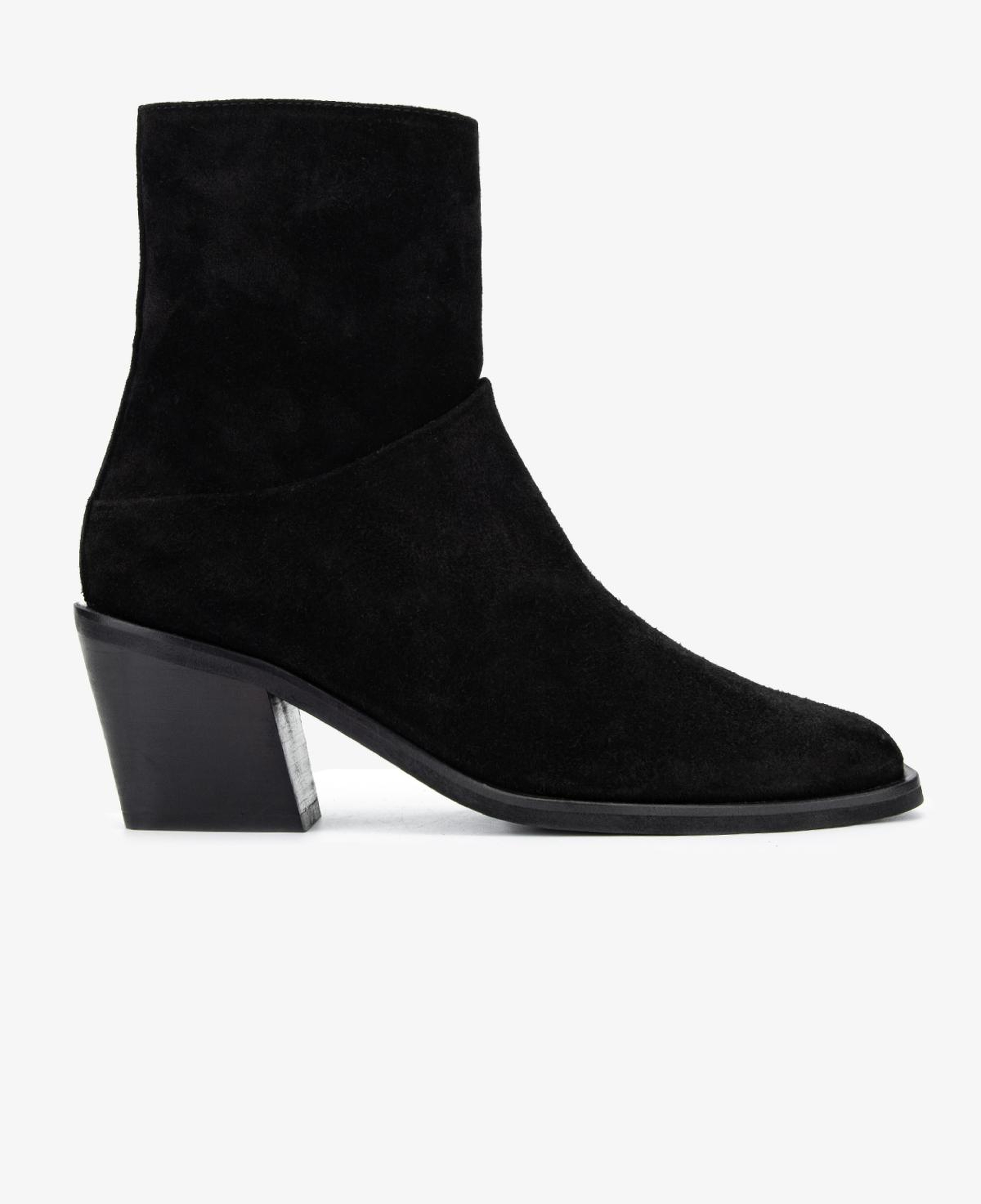Valmenti Kadın Hakiki Deri Siyah Süet Topuklu Bot