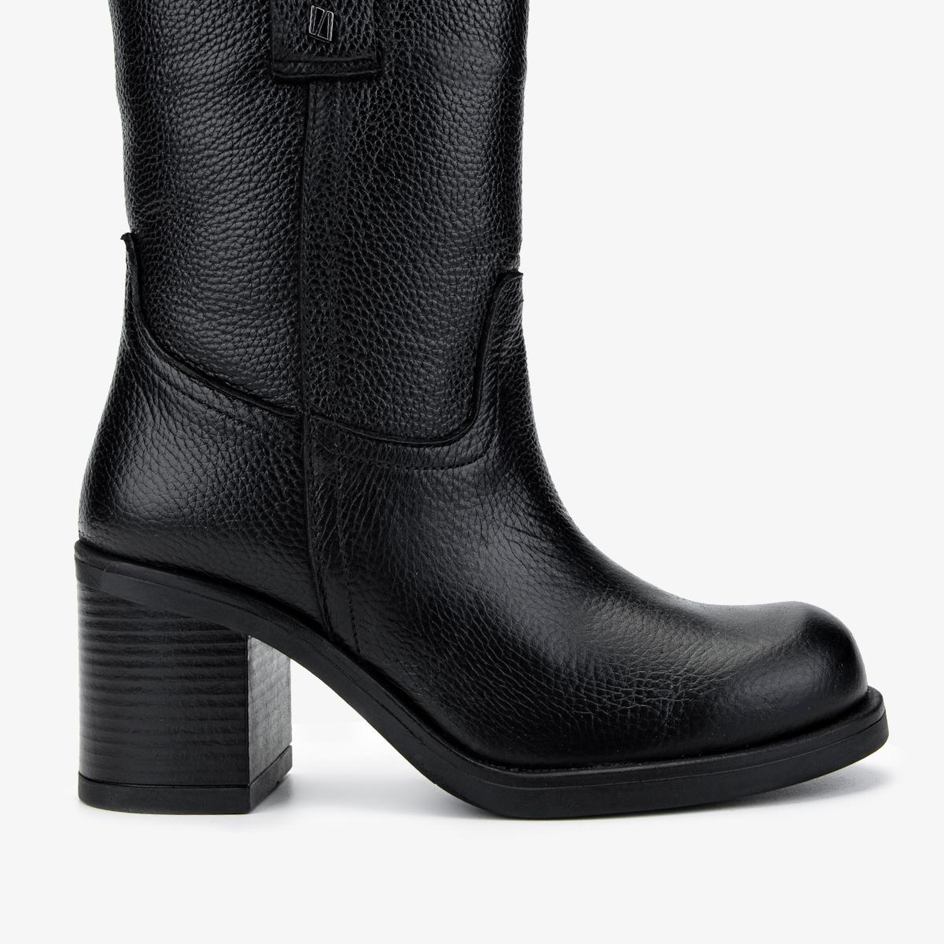 Valmenti Kadın Hakiki Deri Siyah Floter Topuklu Bot