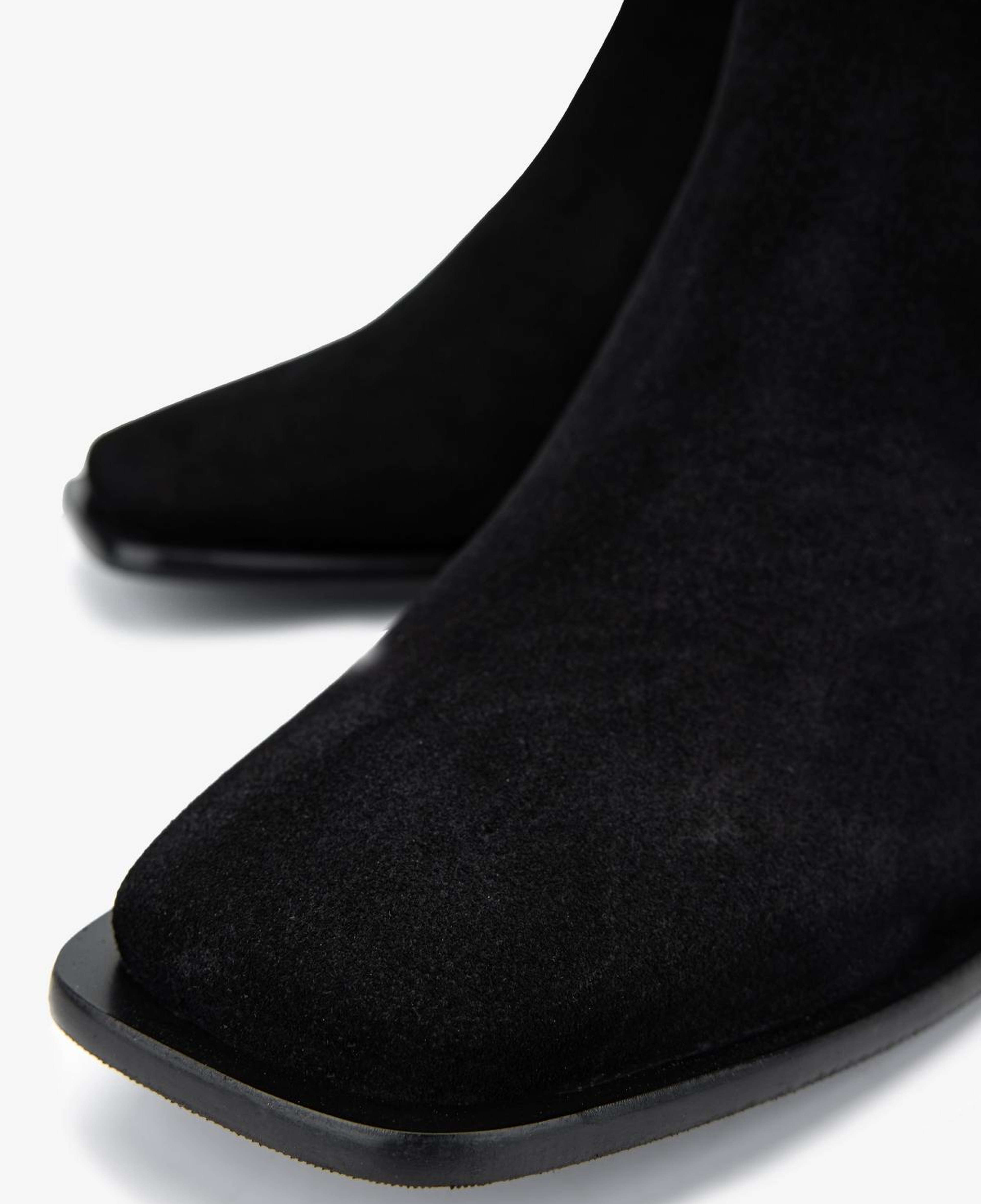 Valmenti Kadın Hakiki Deri Siyah Süet Topuklu Bot