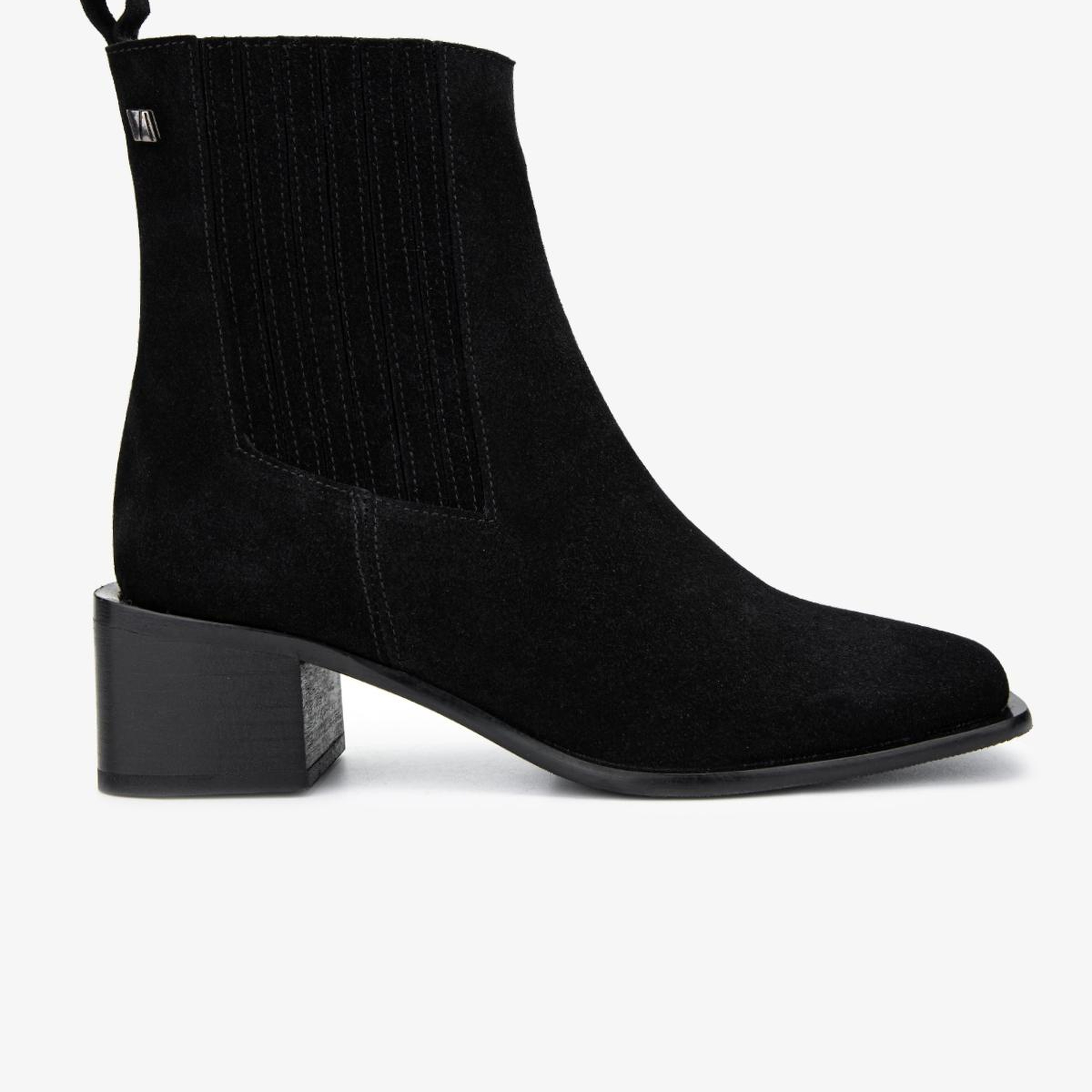 Valmenti Kadın Hakiki Deri Siyah Süet Topuklu Bot