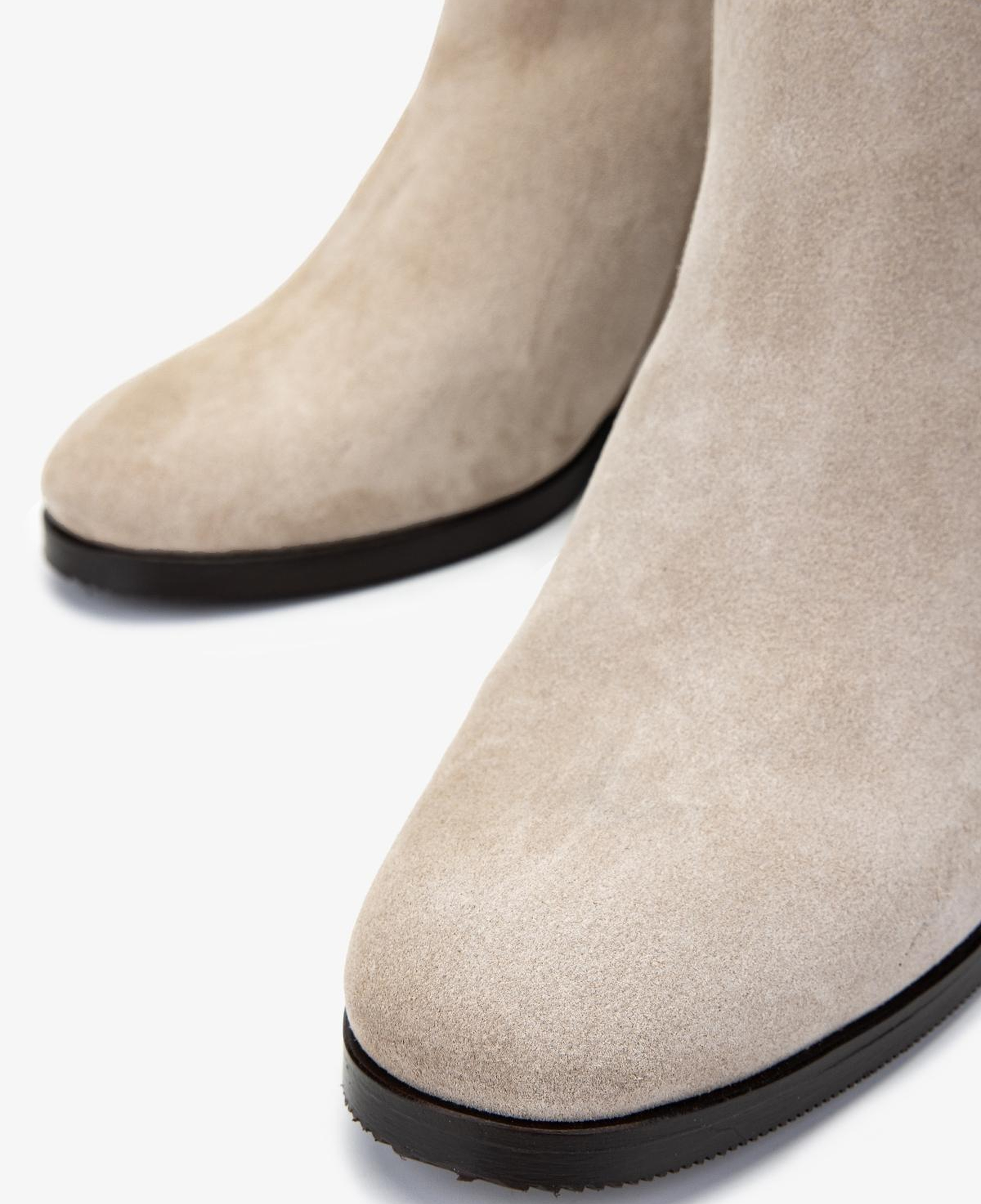 Valmenti Kadın Hakiki Deri Bej Süet Topuklu Bot