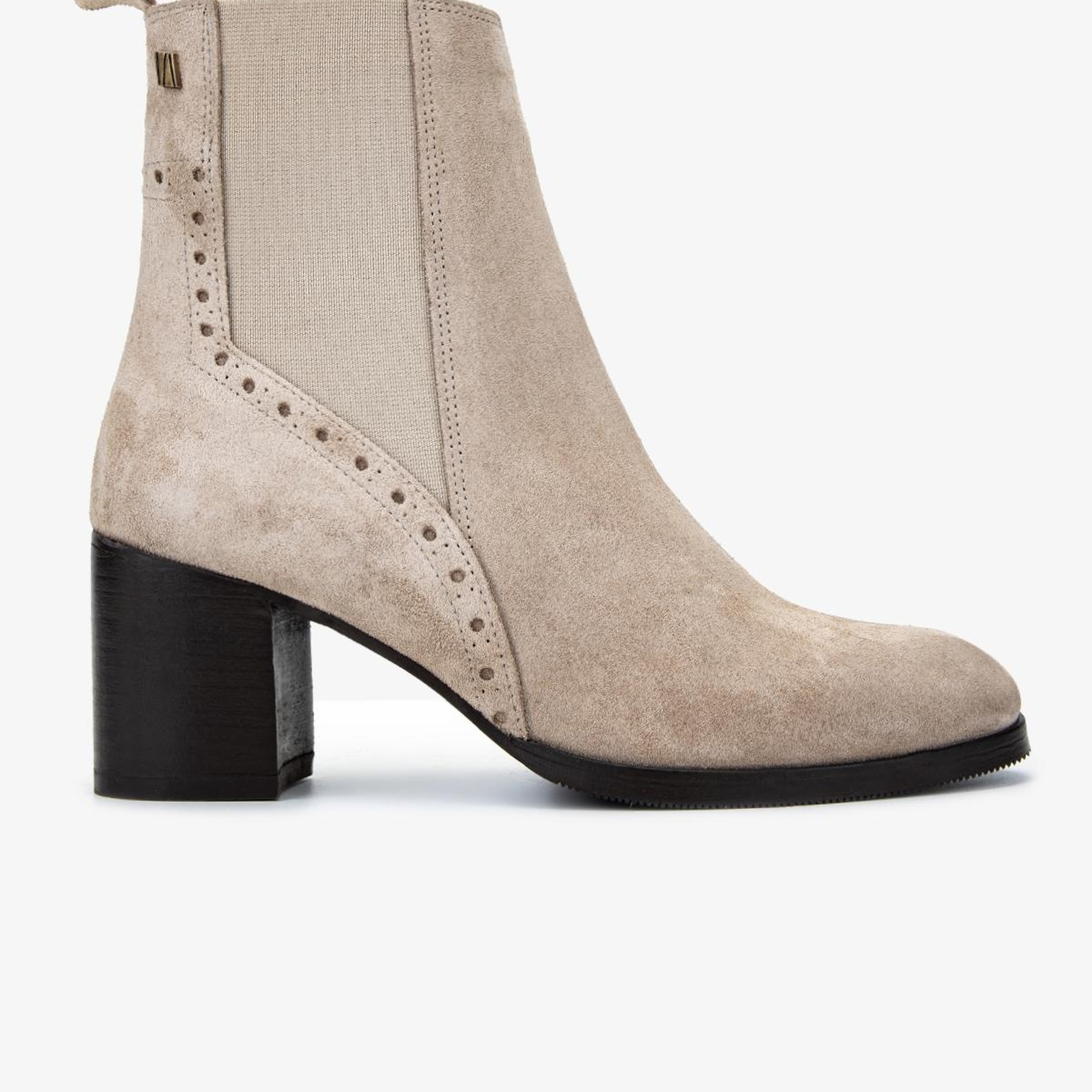 Valmenti Kadın Hakiki Deri Bej Süet Topuklu Bot