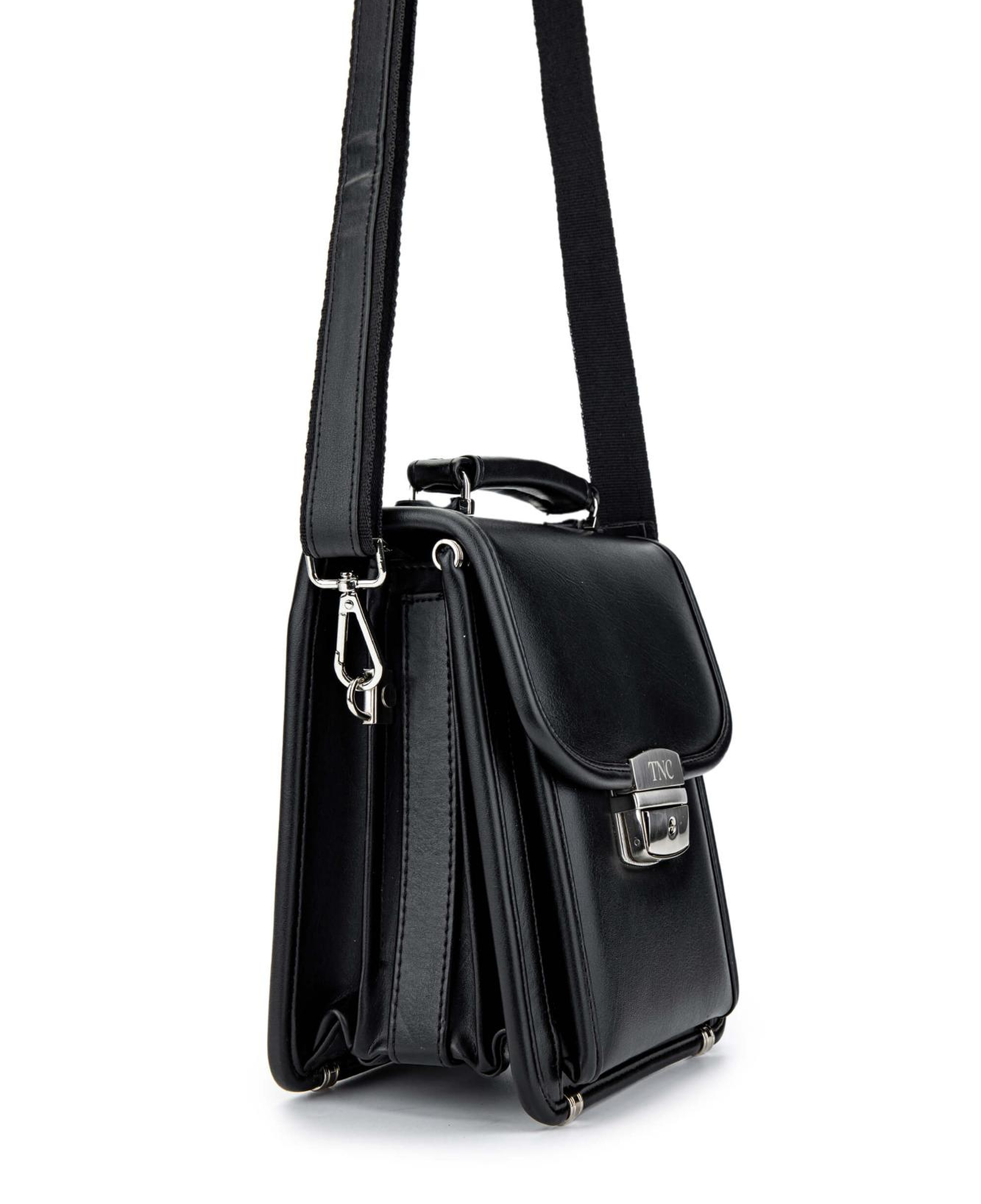 Tamer Tanca Erkek Vegan Siyah Postacı Çantası