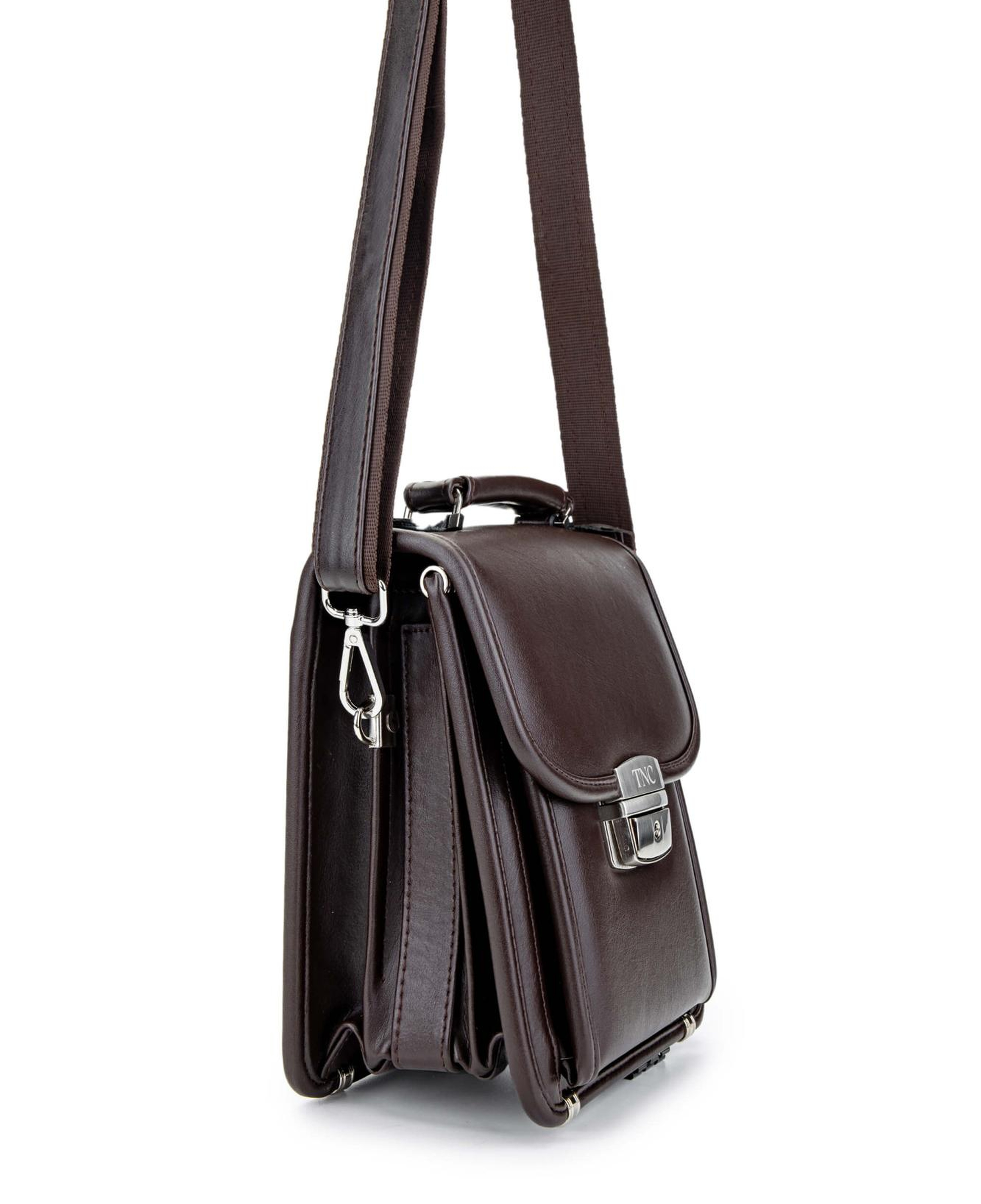 Tamer Tanca Erkek Vegan Kahverengi Postacı Çantası