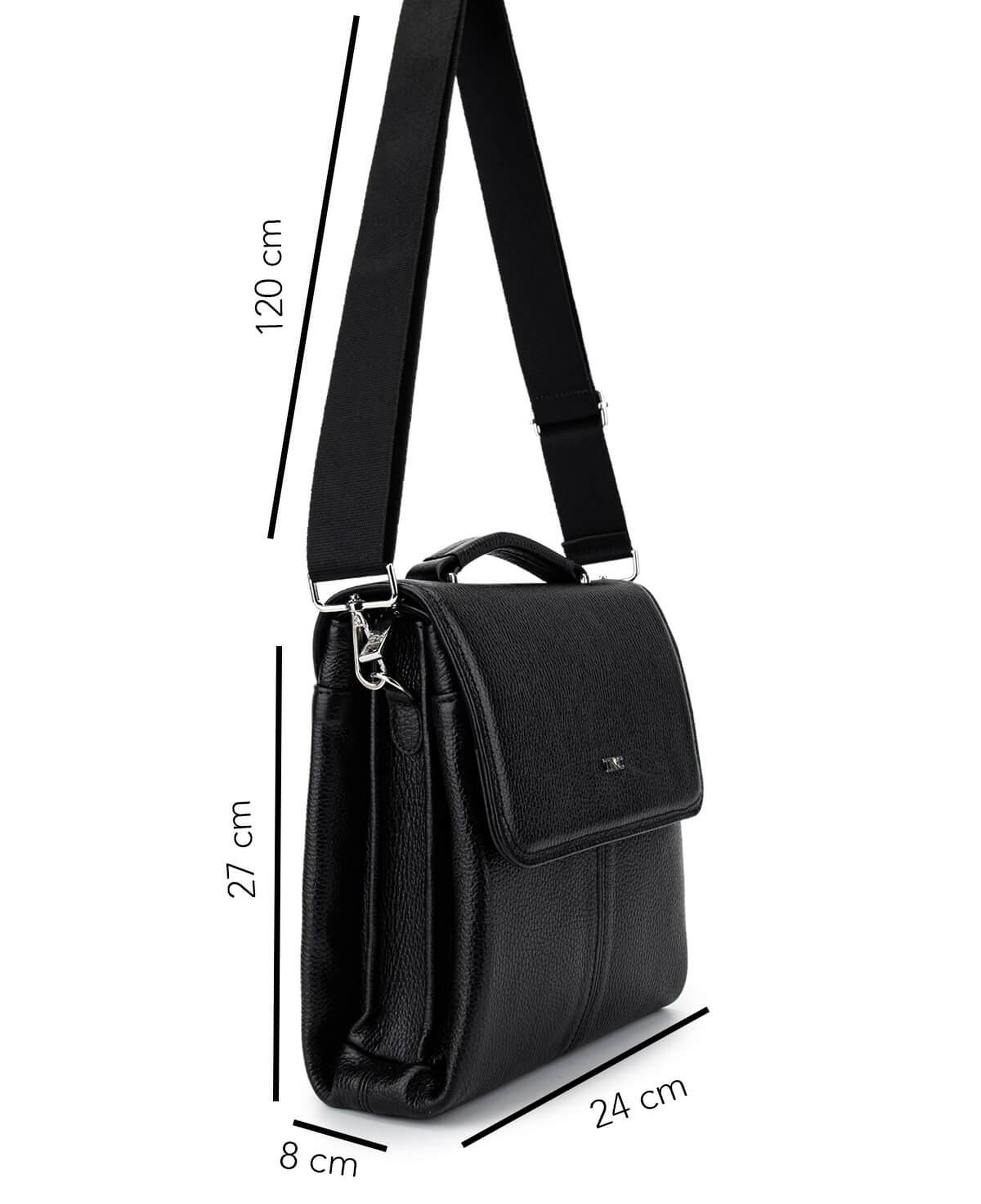 Tamer Tanca Erkek Hakiki Deri Siyah Postacı Çanta