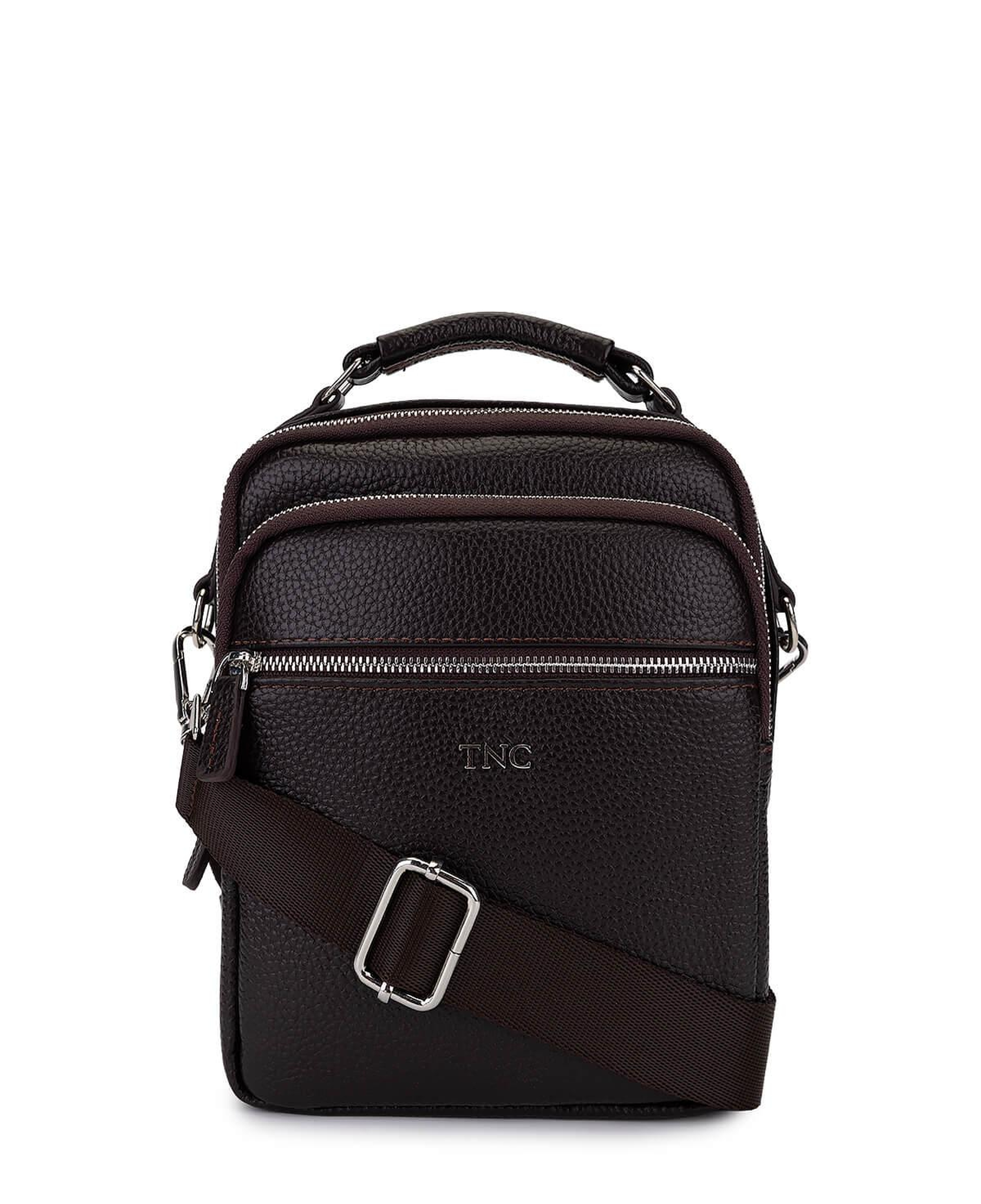 Tamer Tanca Erkek Hakiki Deri Kahverengi El Çantası