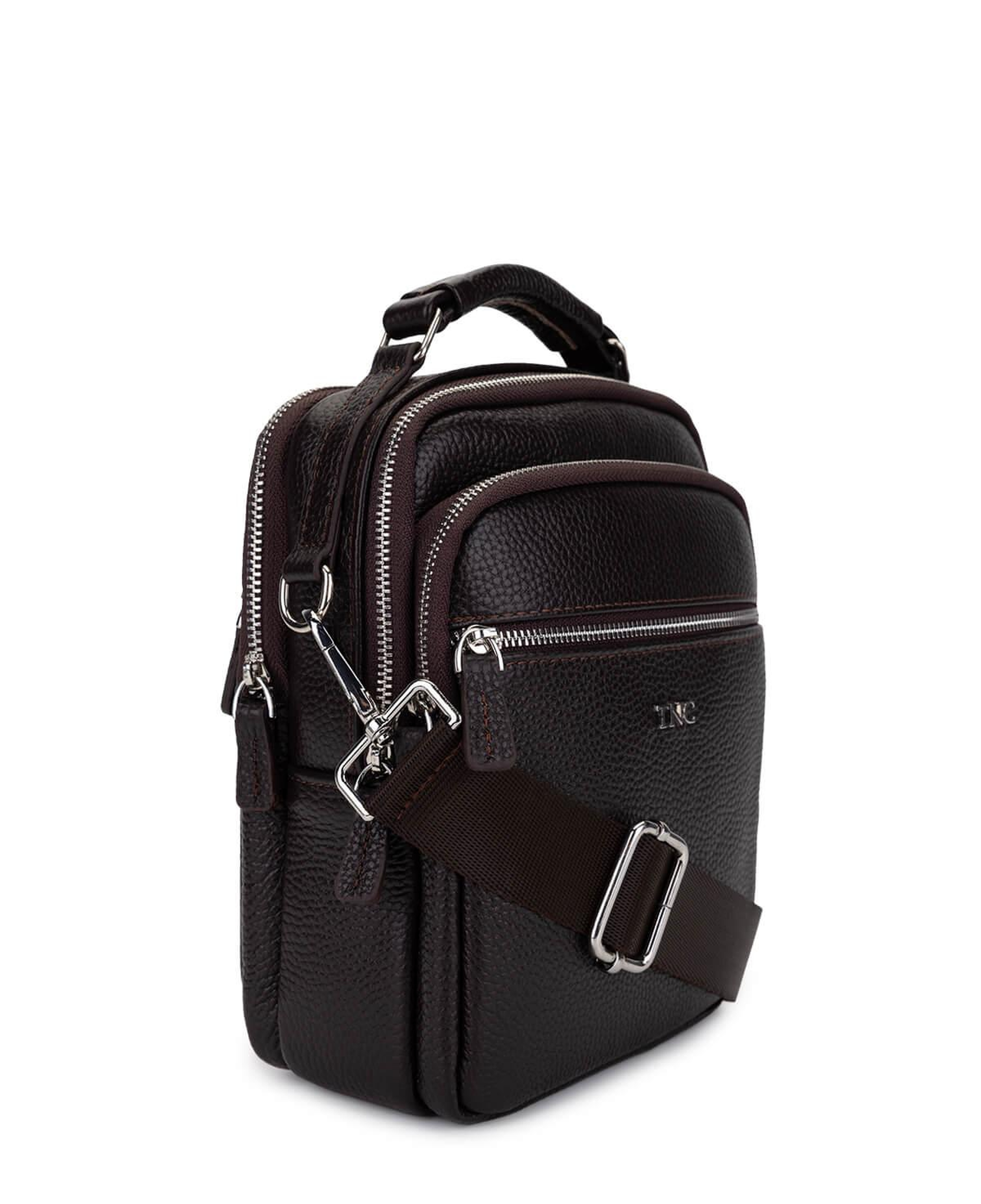 Tamer Tanca Erkek Hakiki Deri Kahverengi El Çantası