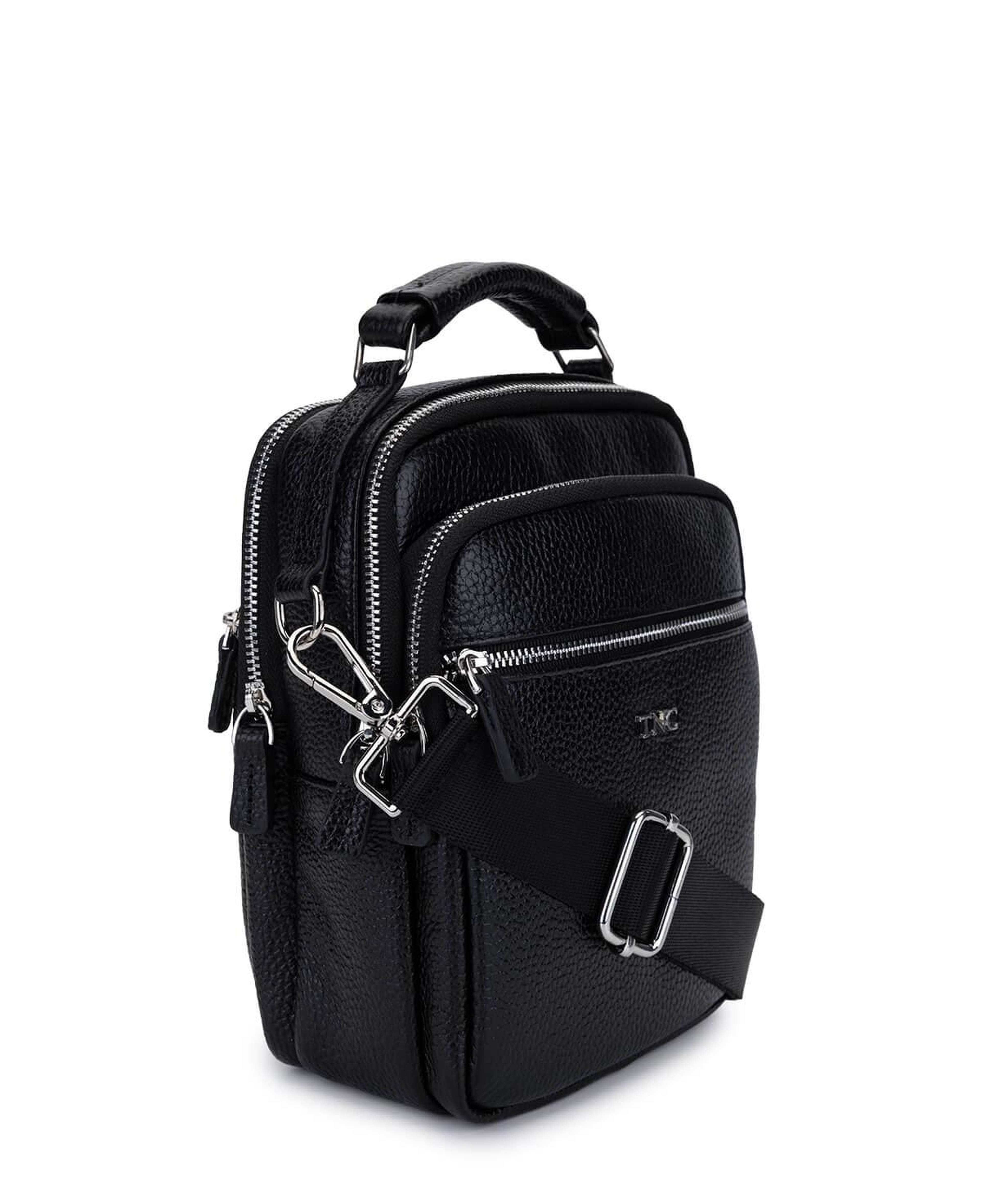 Tamer Tanca Erkek Hakiki Deri Siyah Floter El Çantası