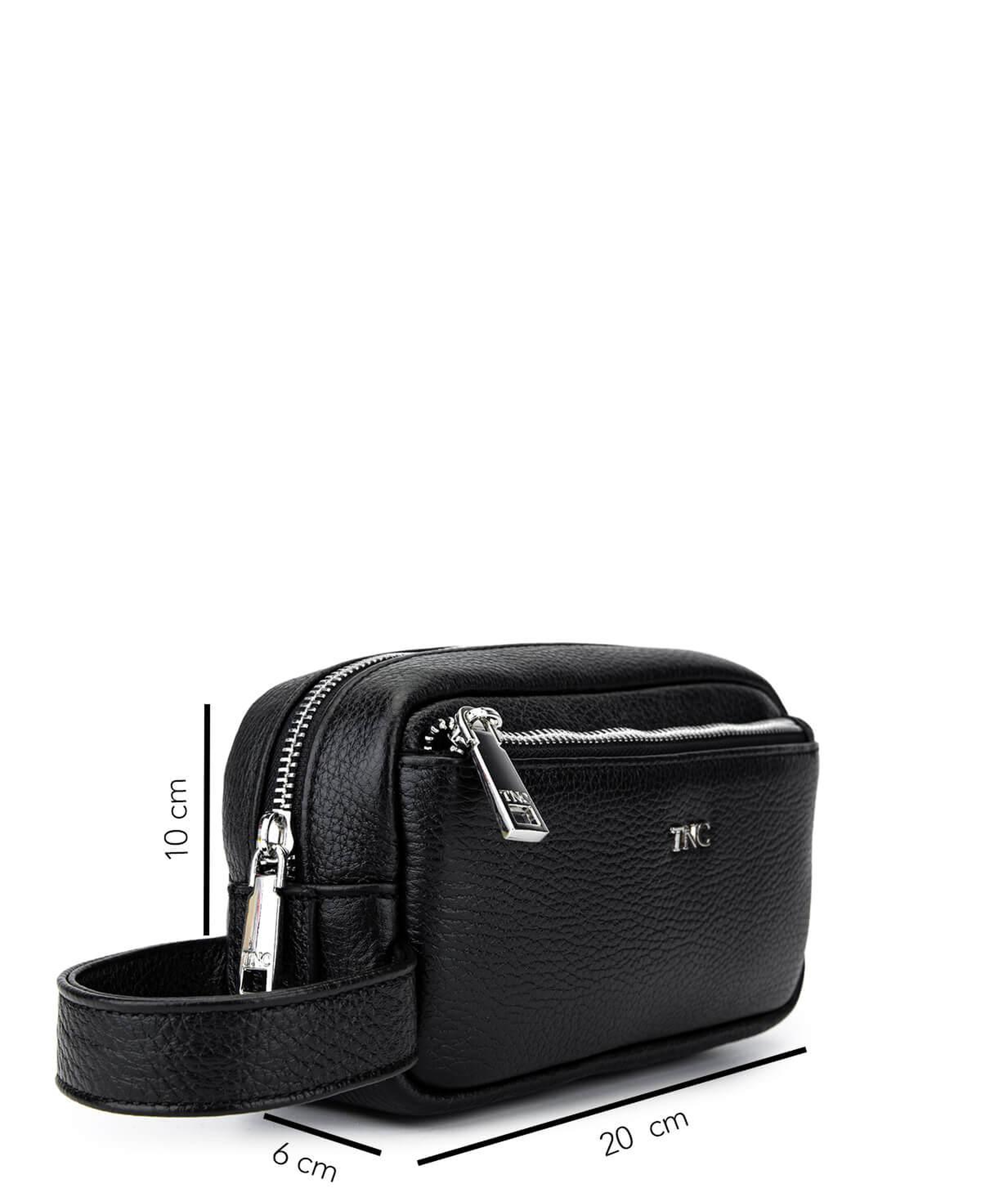 Tamer Tanca Erkek Hakiki Deri Siyah Floter El Çantası