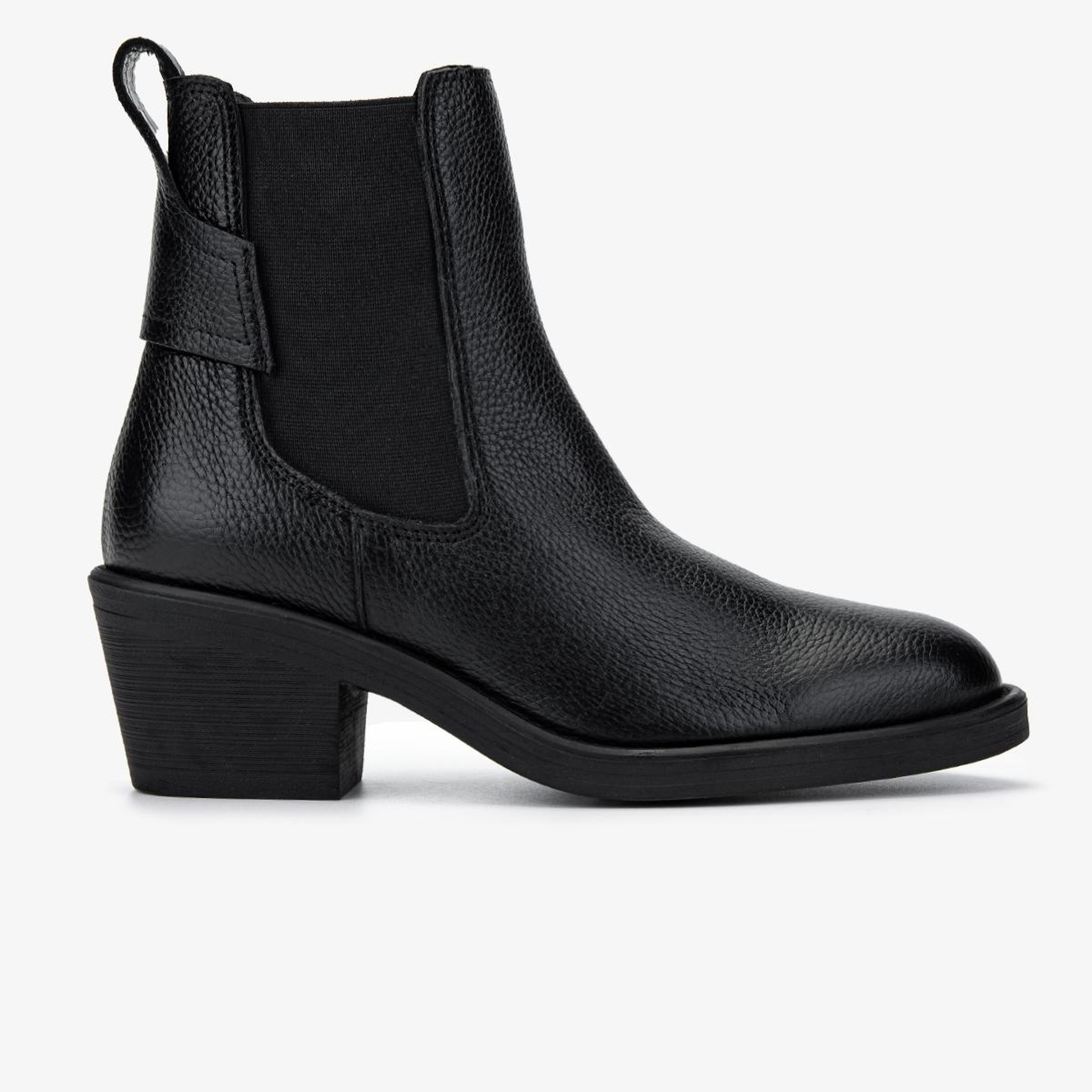 Valmenti Kadın Hakiki Deri Siyah Floter Topuklu Bot