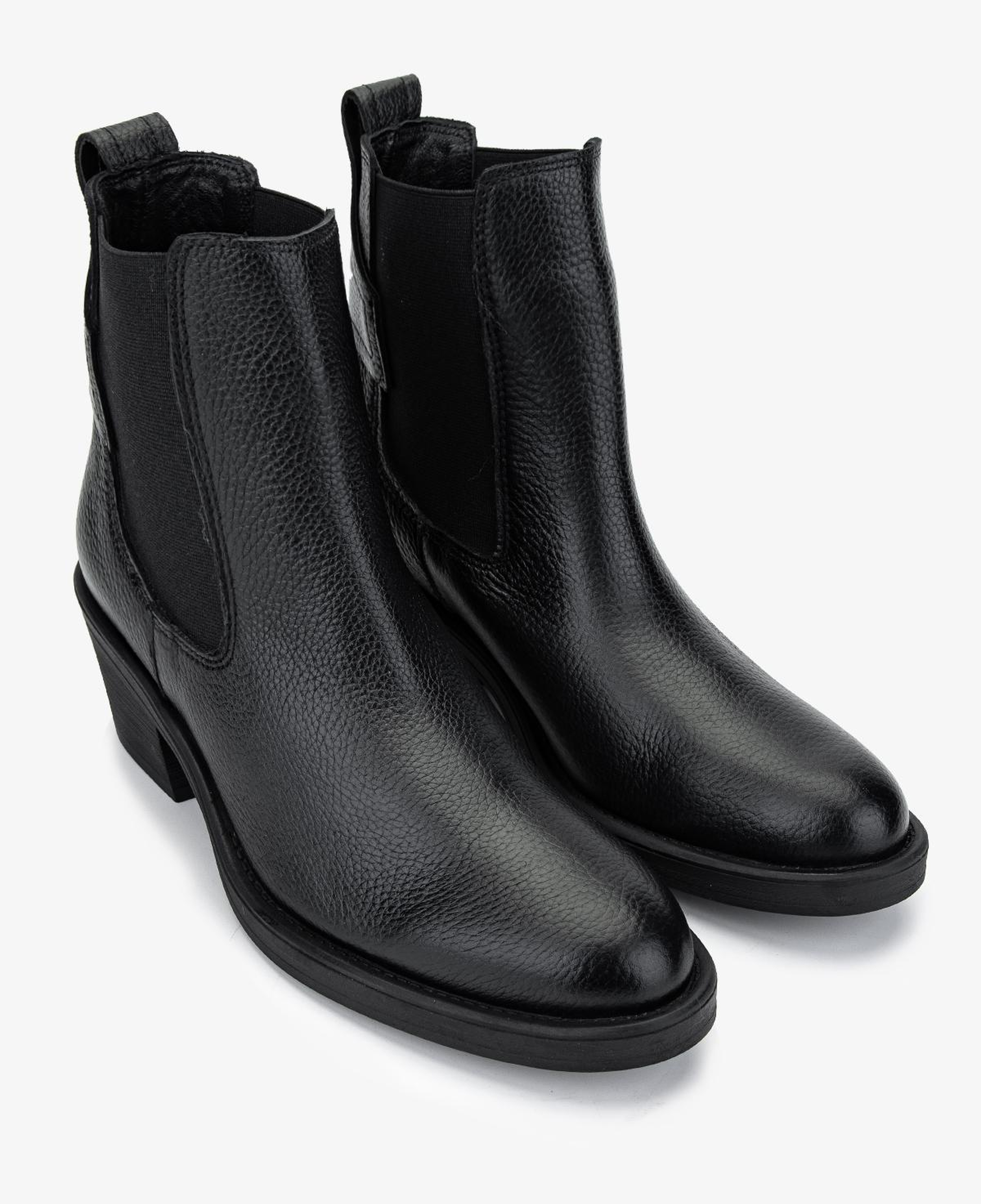 Valmenti Kadın Hakiki Deri Siyah Floter Topuklu Bot