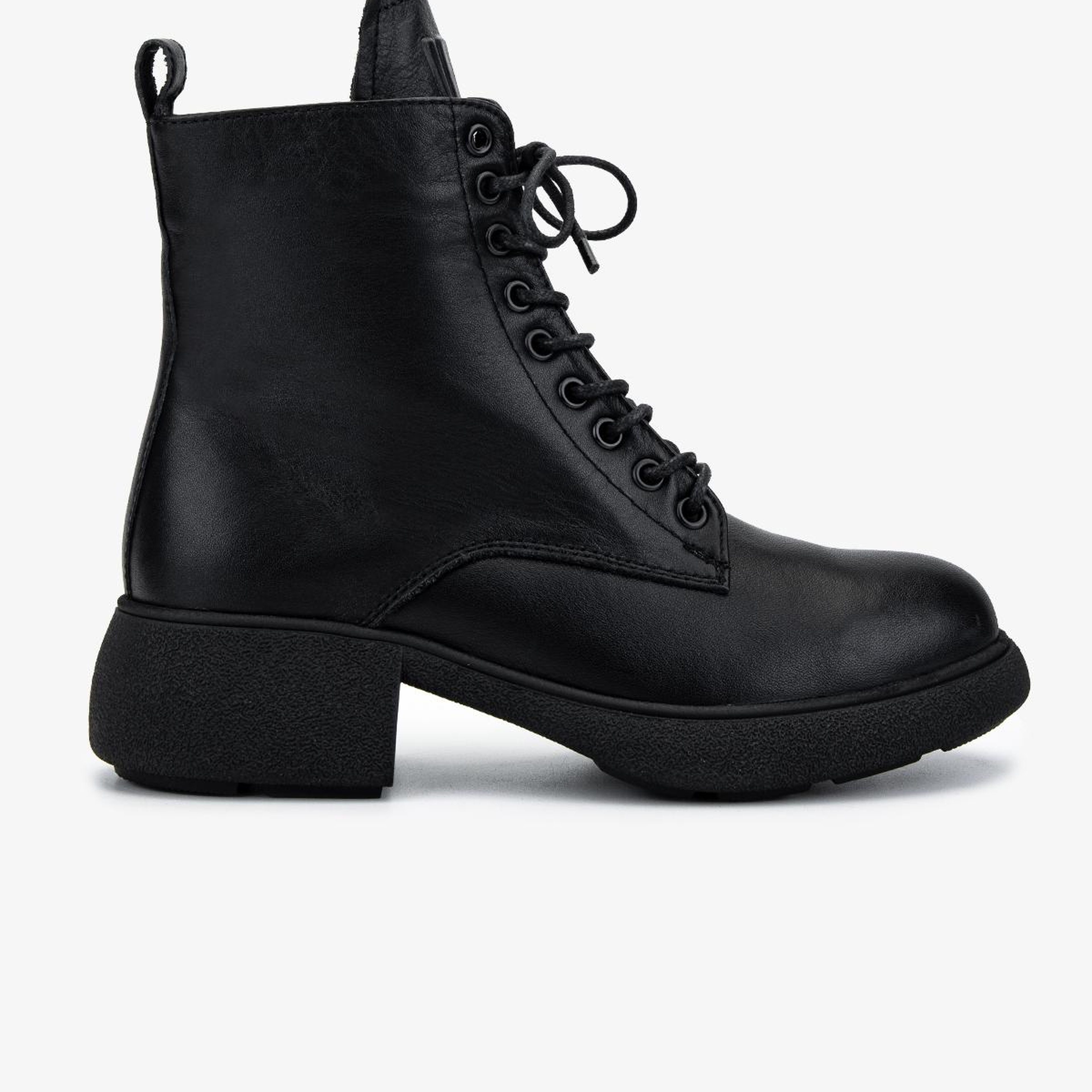 Valmenti Kadın Hakiki Deri Siyah Düz Bot