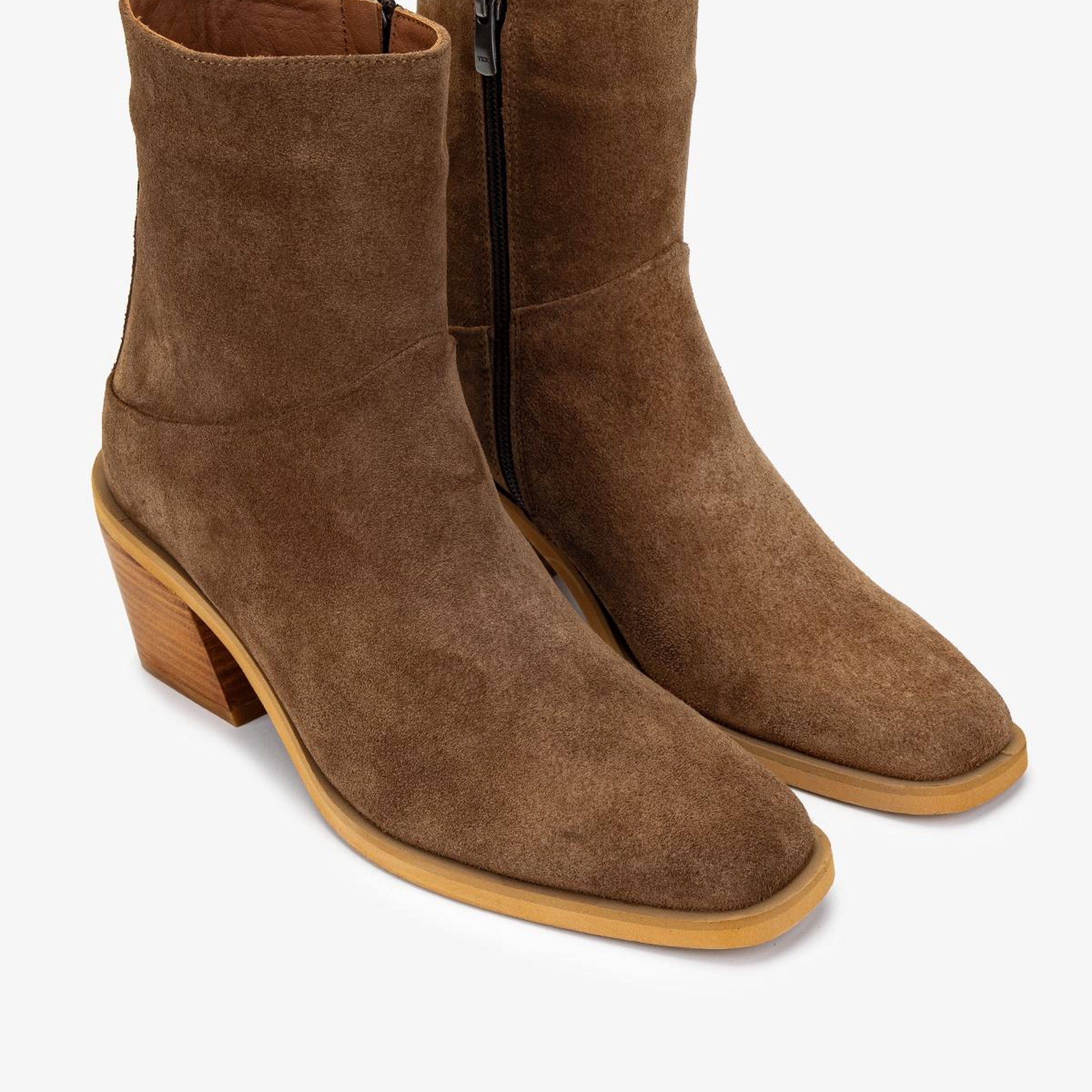 Valmenti Kadın Hakiki Deri Tütün Süet Topuklu Bot