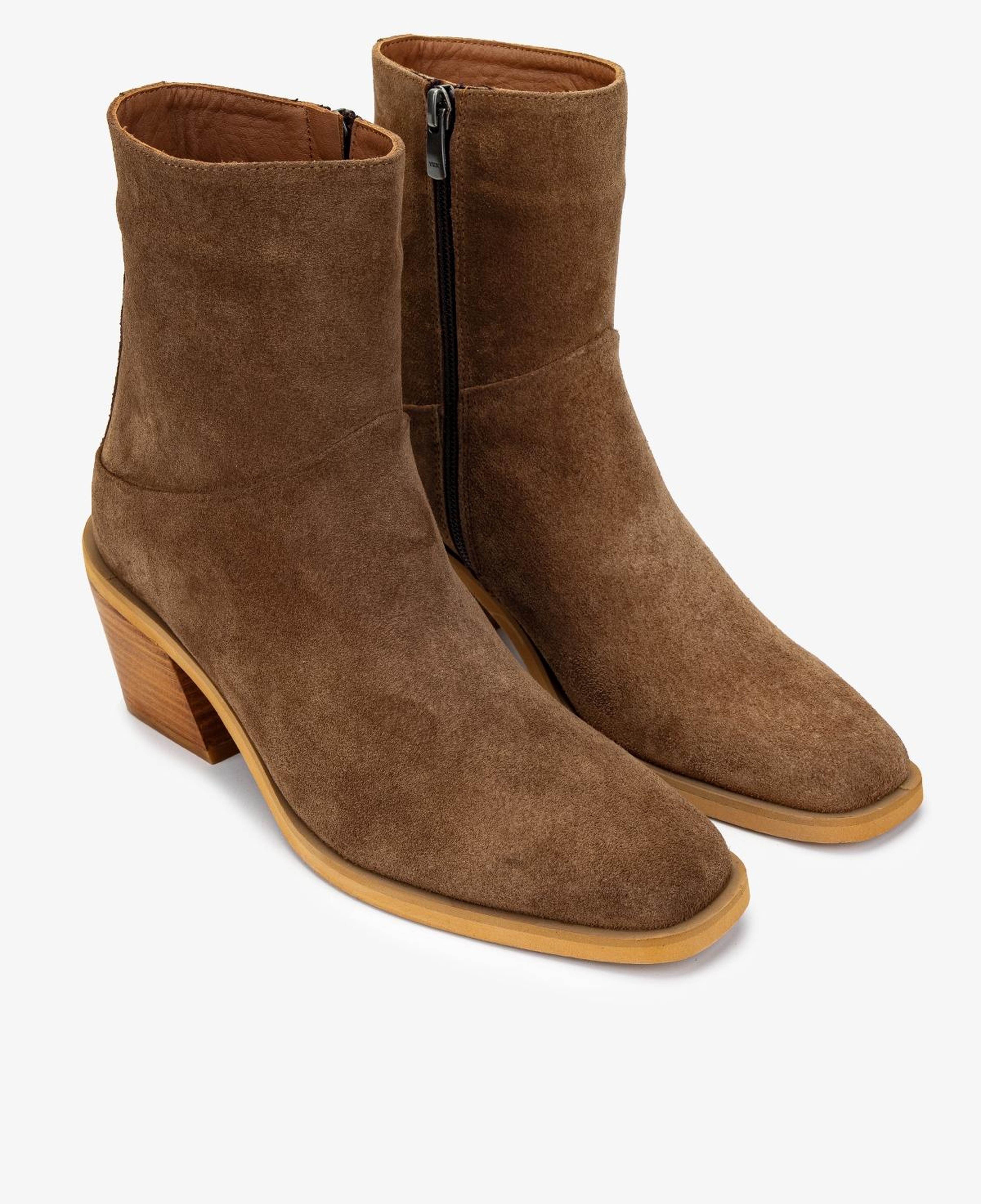 Valmenti Kadın Hakiki Deri Tütün Süet Topuklu Bot