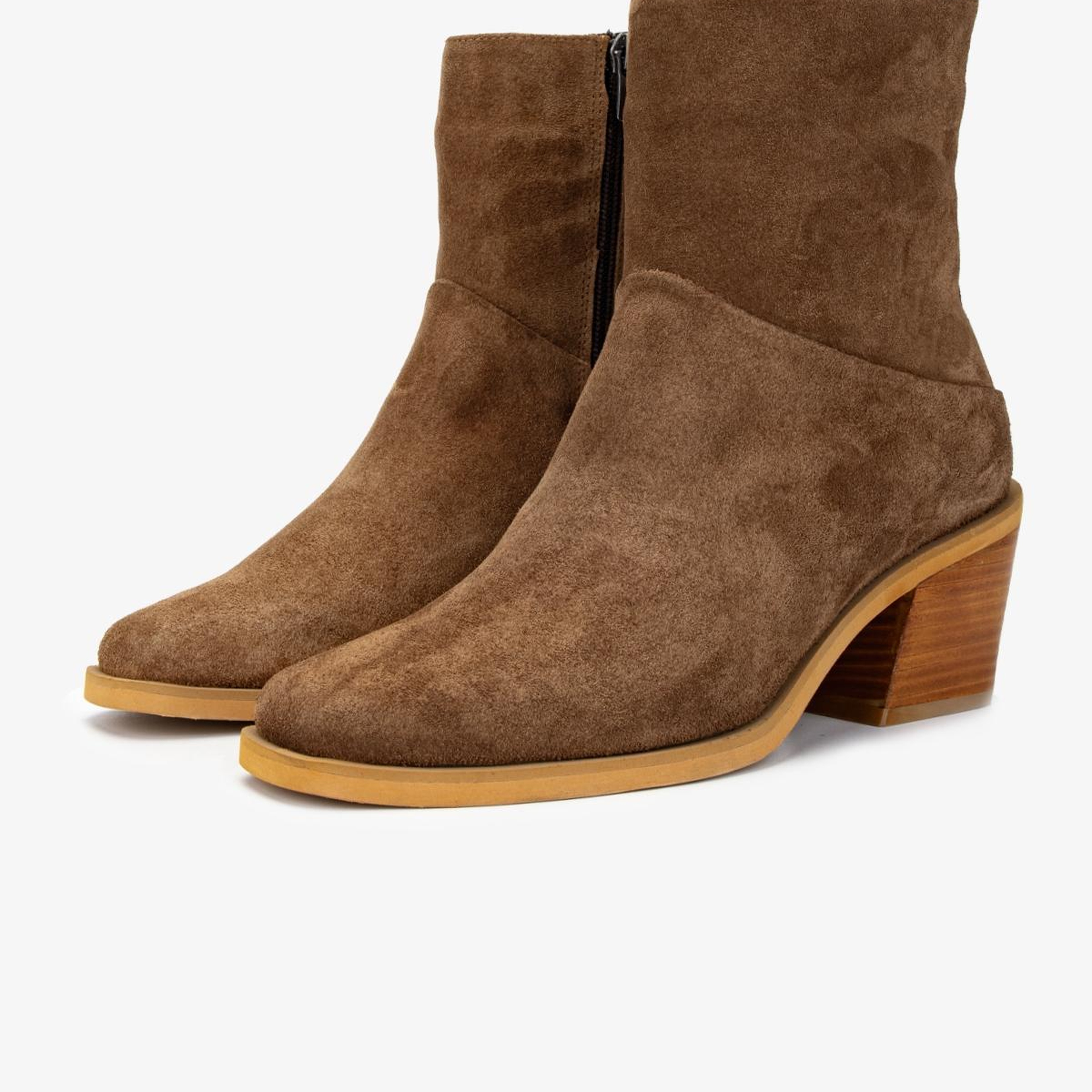 Valmenti Kadın Hakiki Deri Tütün Süet Topuklu Bot