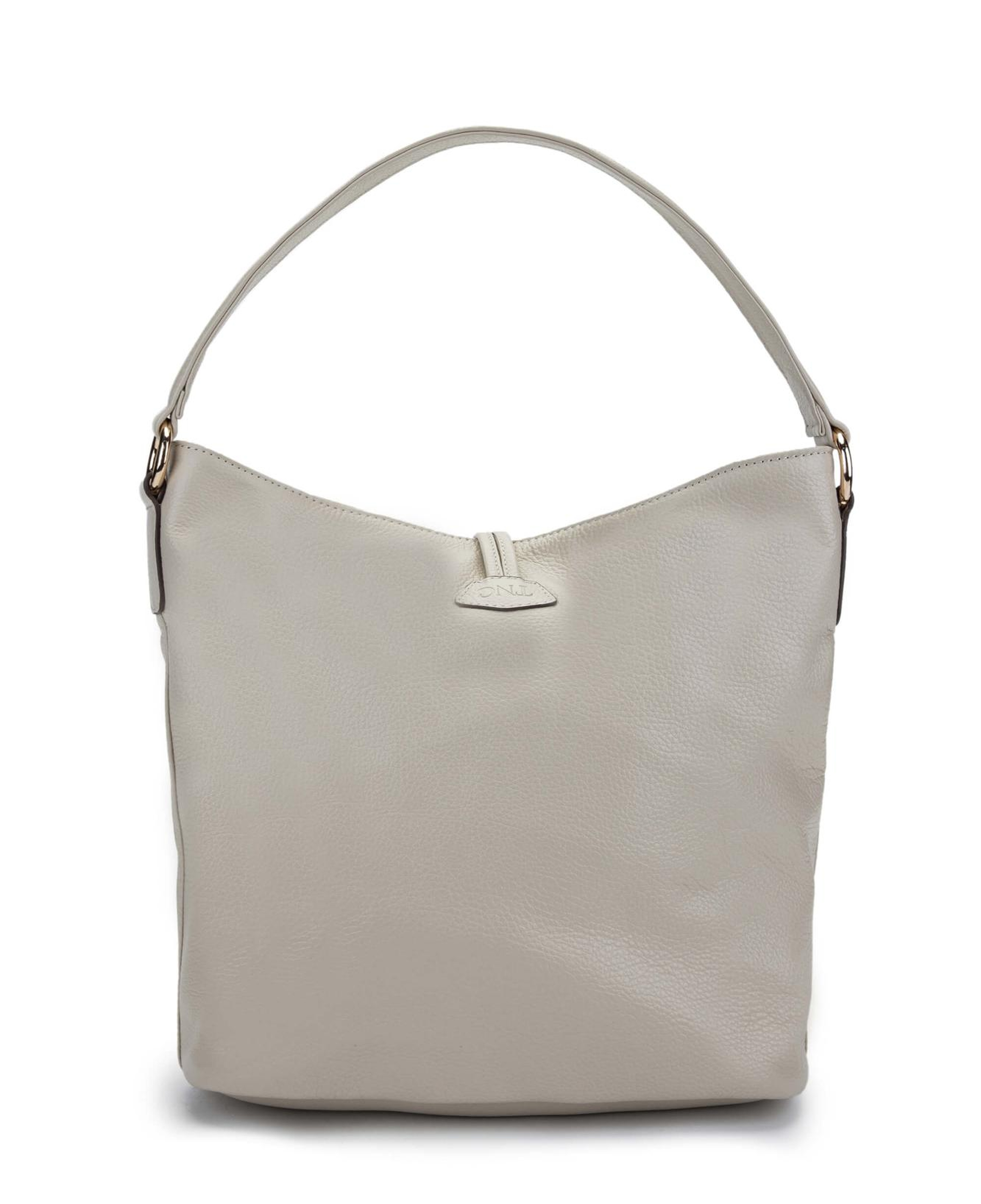 Tamer Tanca Kadın Hakiki Deri Bej Omuz Çanta