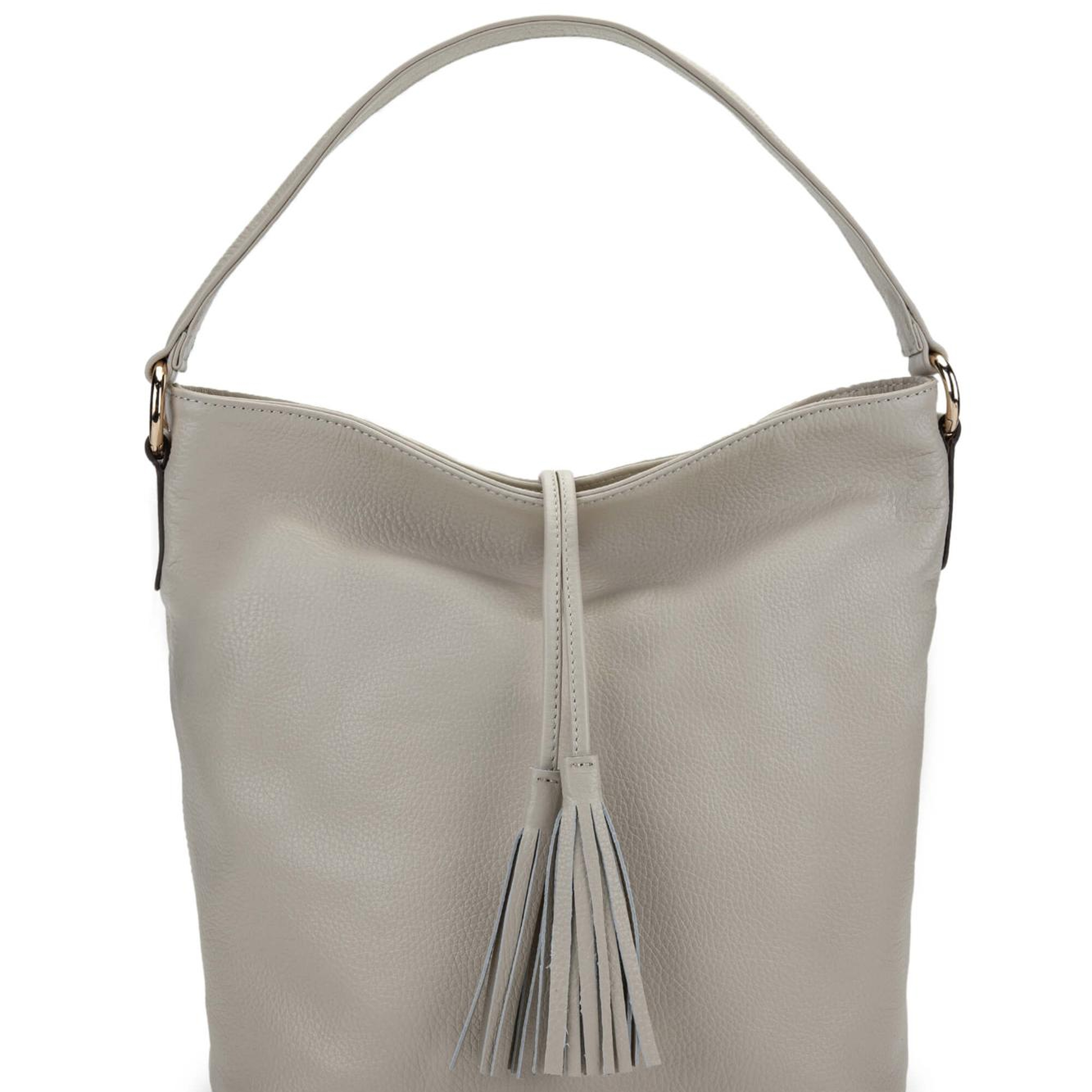 Tamer Tanca Kadın Hakiki Deri Bej Omuz Çanta