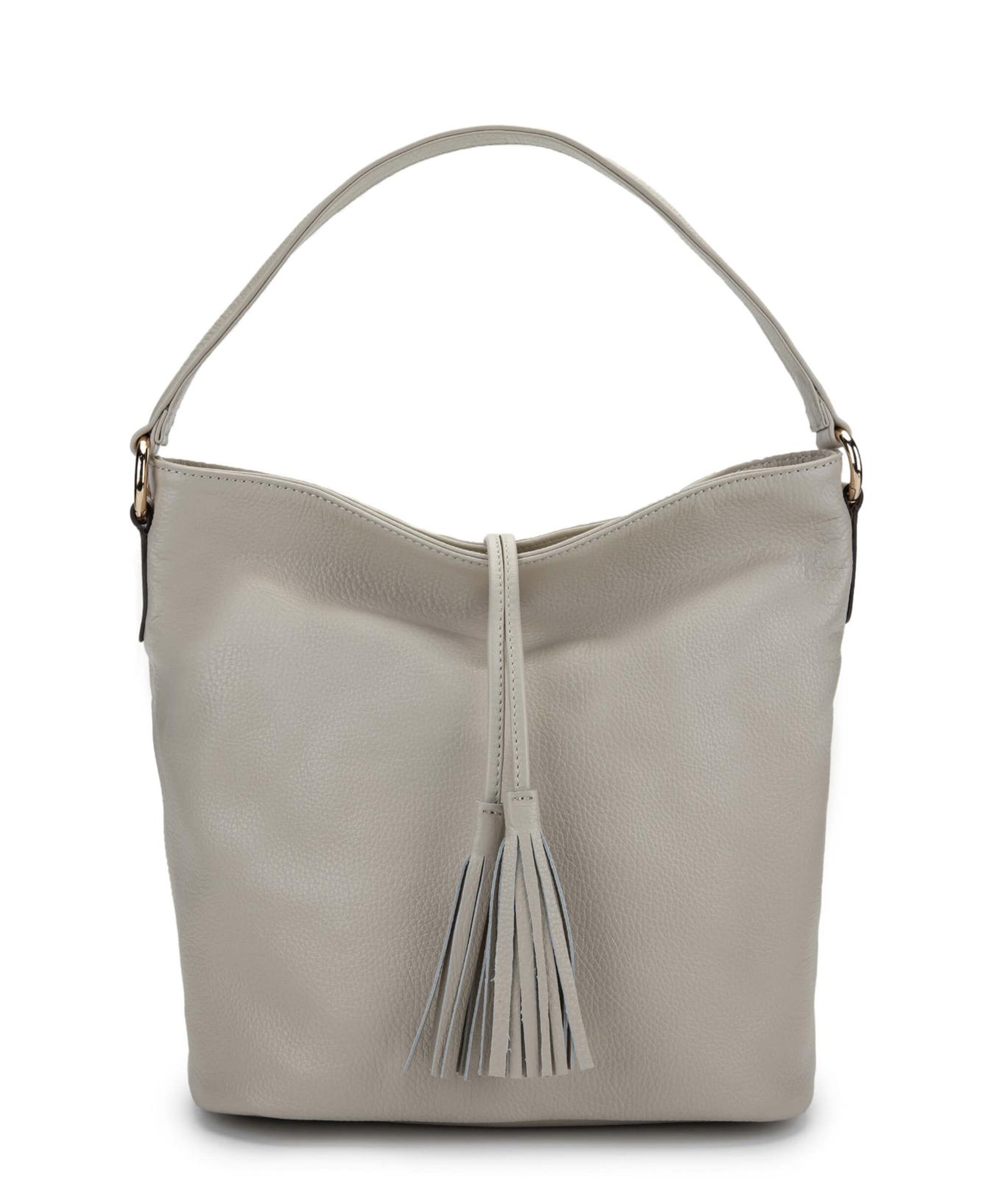 Tamer Tanca Kadın Hakiki Deri Bej Omuz Çanta