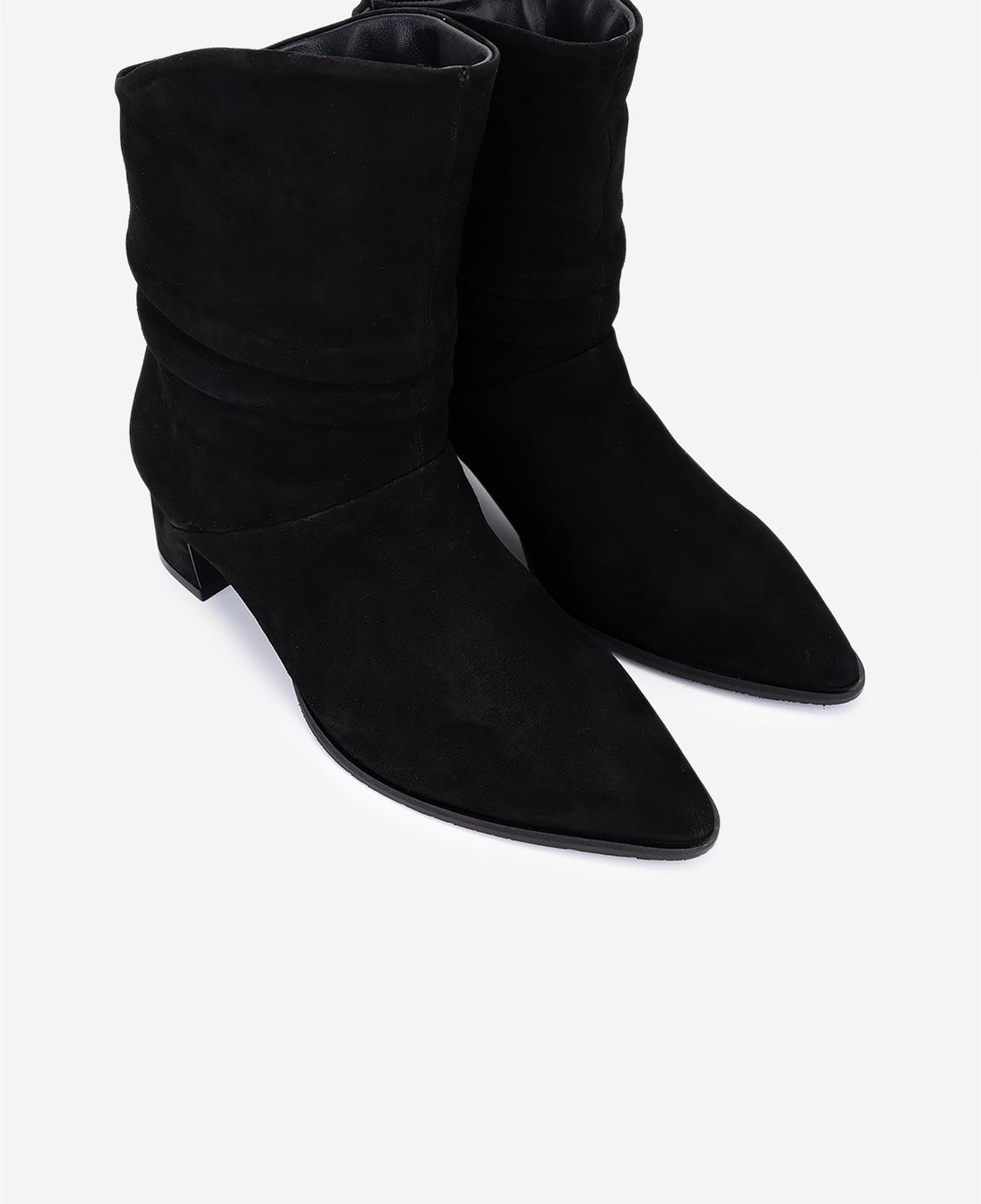 Valmenti Kadın Hakiki Deri Siyah Süet Topuklu Bot