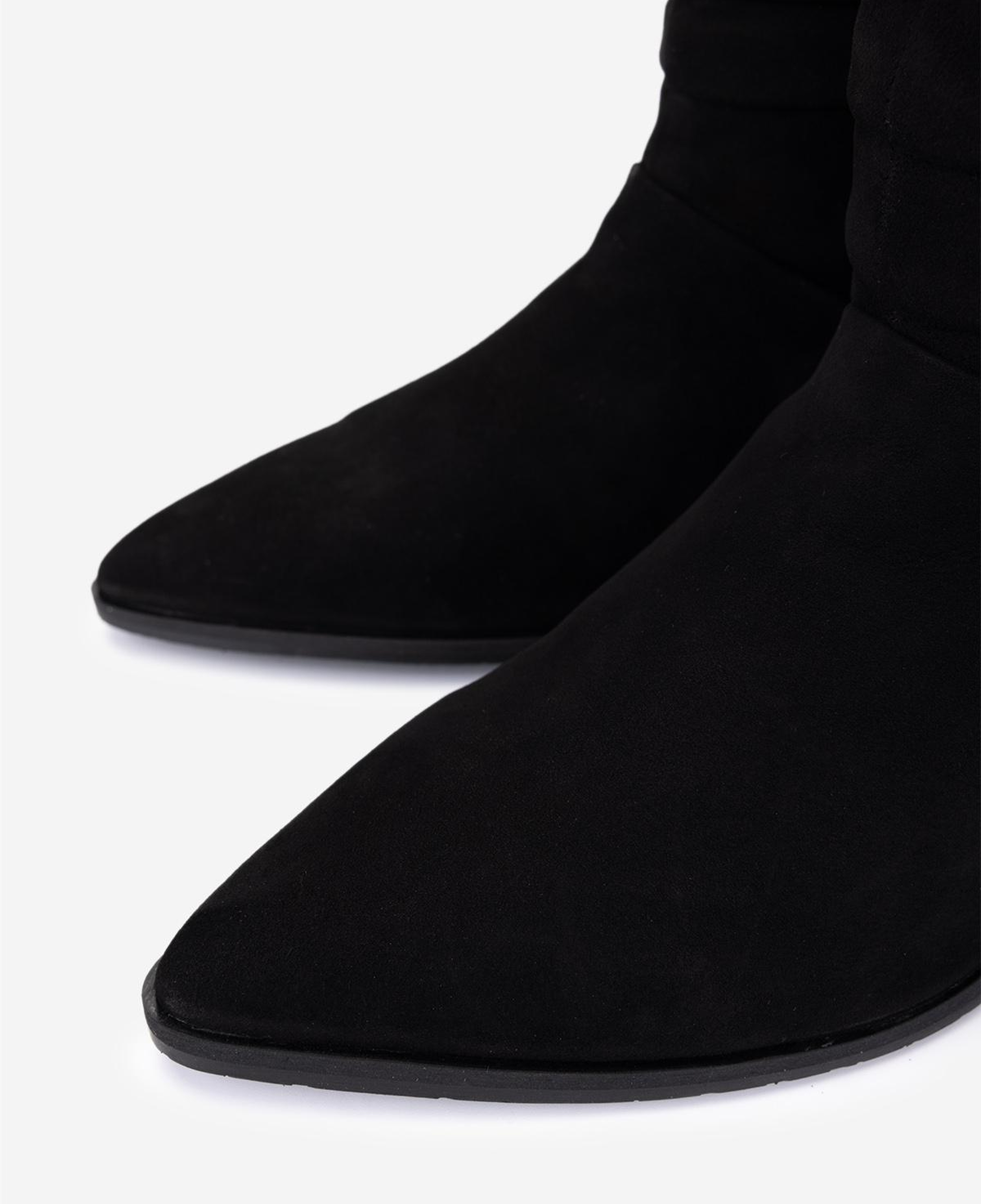 Valmenti Kadın Hakiki Deri Siyah Süet Topuklu Bot