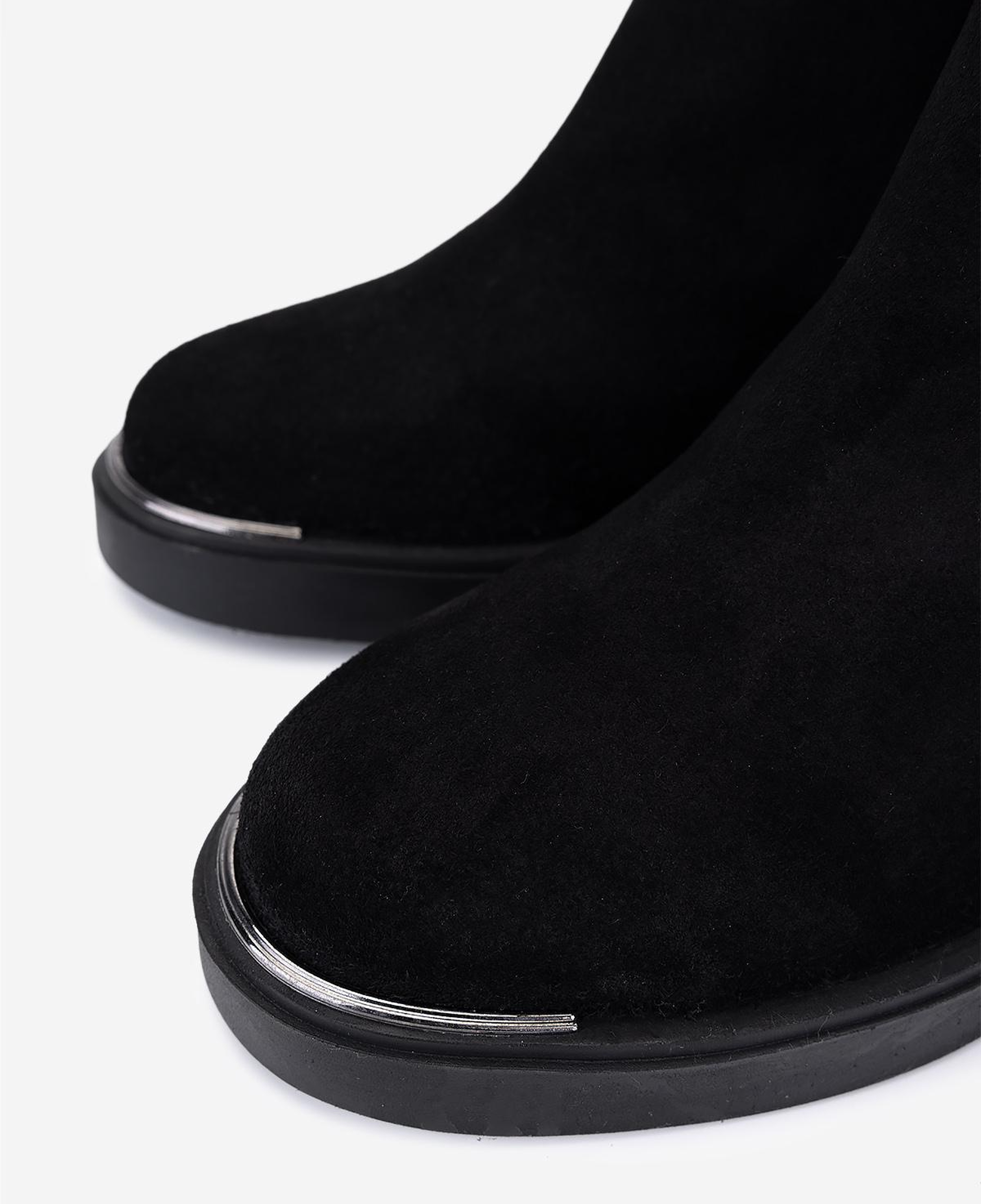 Valmenti Kadın Hakiki Deri Siyah Süet Topuklu Bot