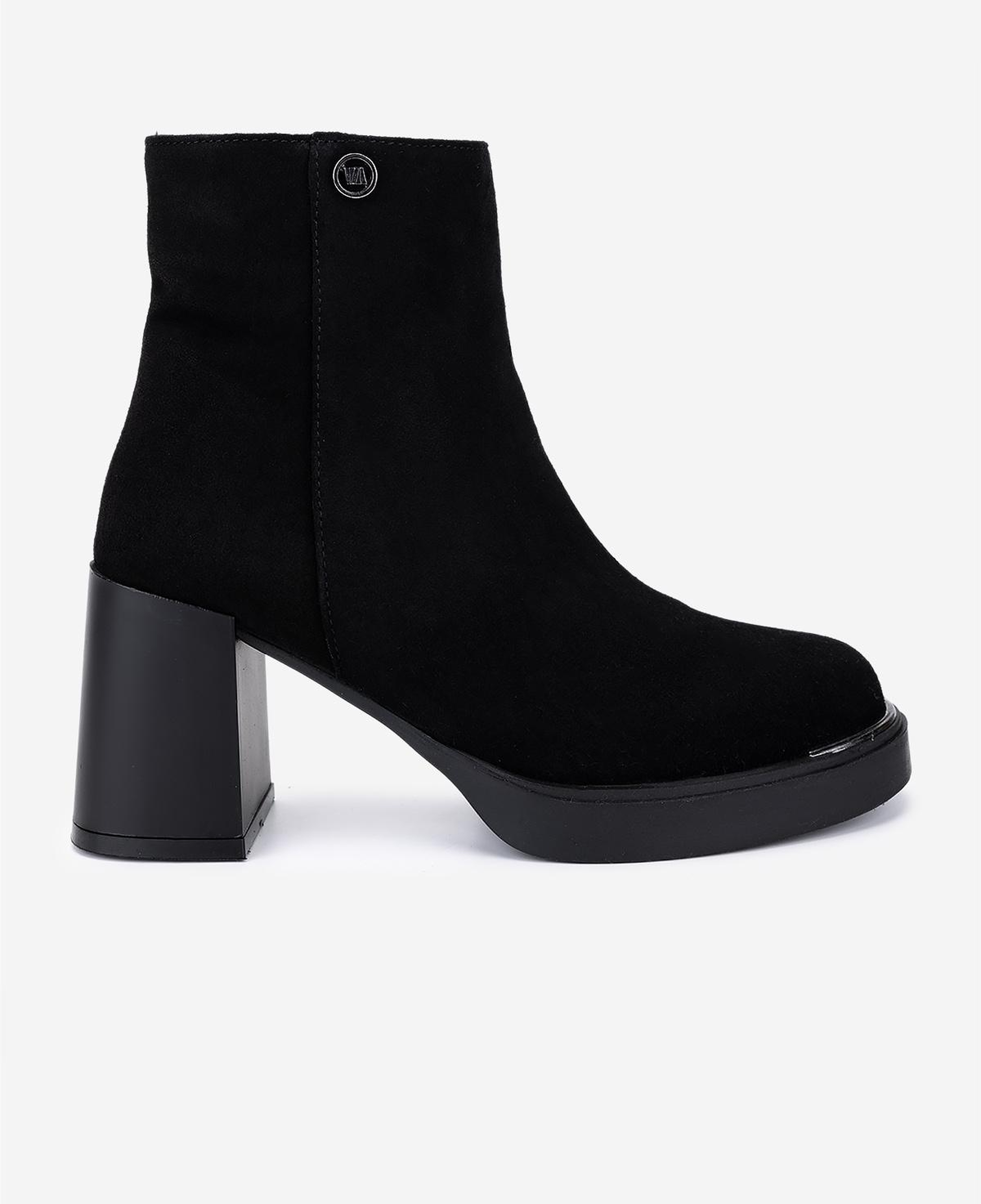 Valmenti Kadın Hakiki Deri Siyah Süet Topuklu Bot