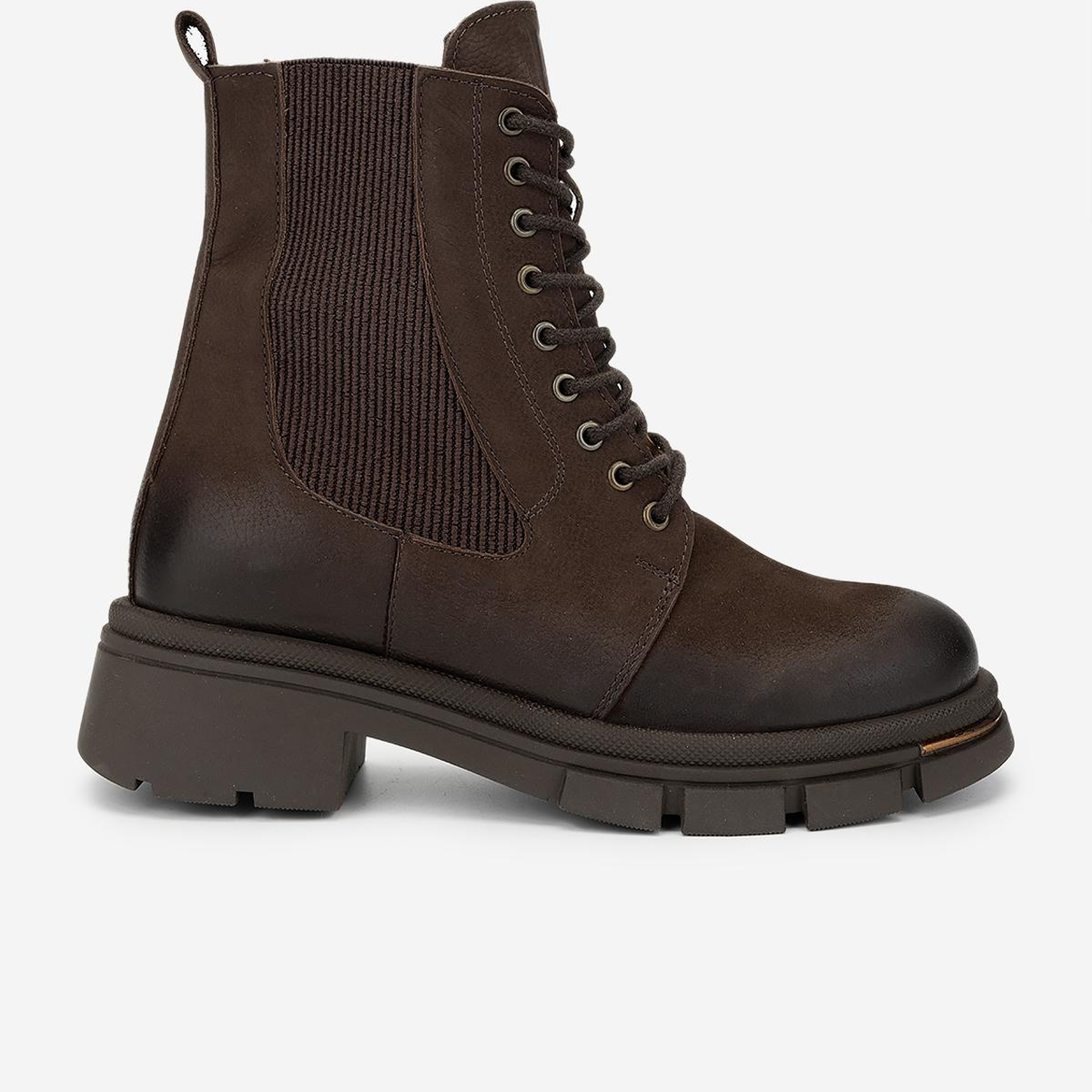 Valmenti Kadın Hakiki Deri Kahverengi Nubuk Düz Bot