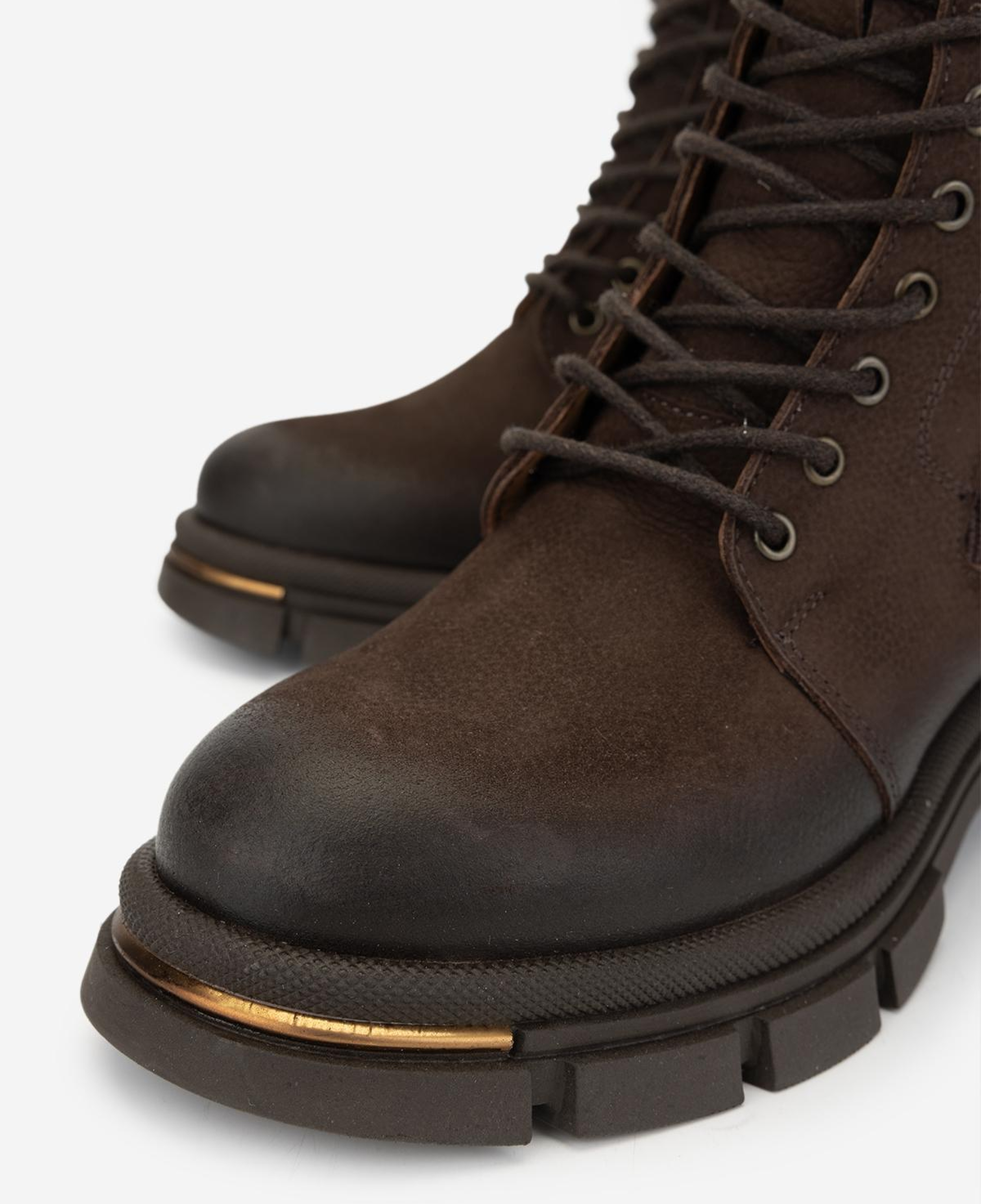 Valmenti Kadın Hakiki Deri Kahverengi Nubuk Düz Bot