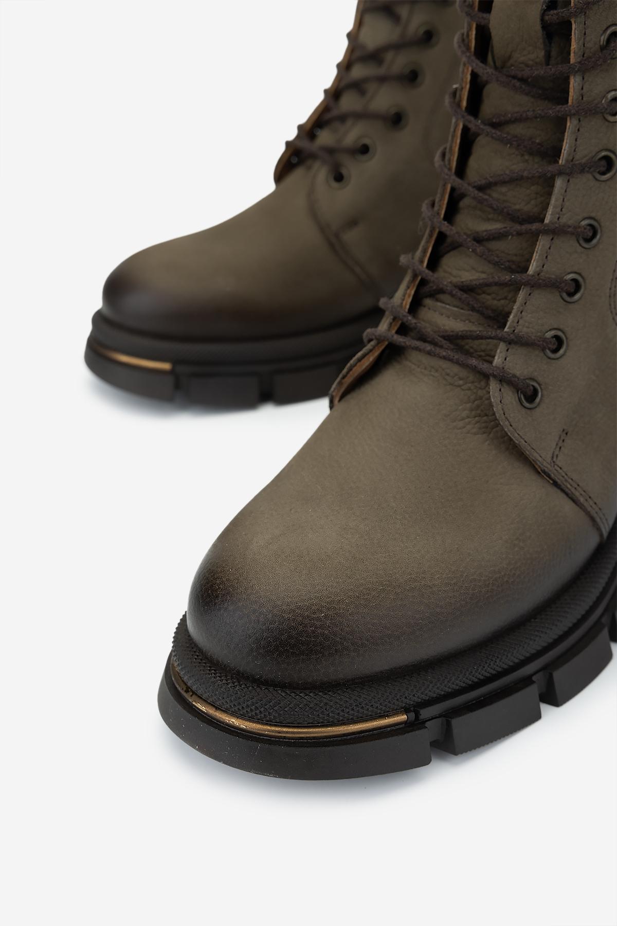 Valmenti Kadın Hakiki Deri Yeşil Düz Bot