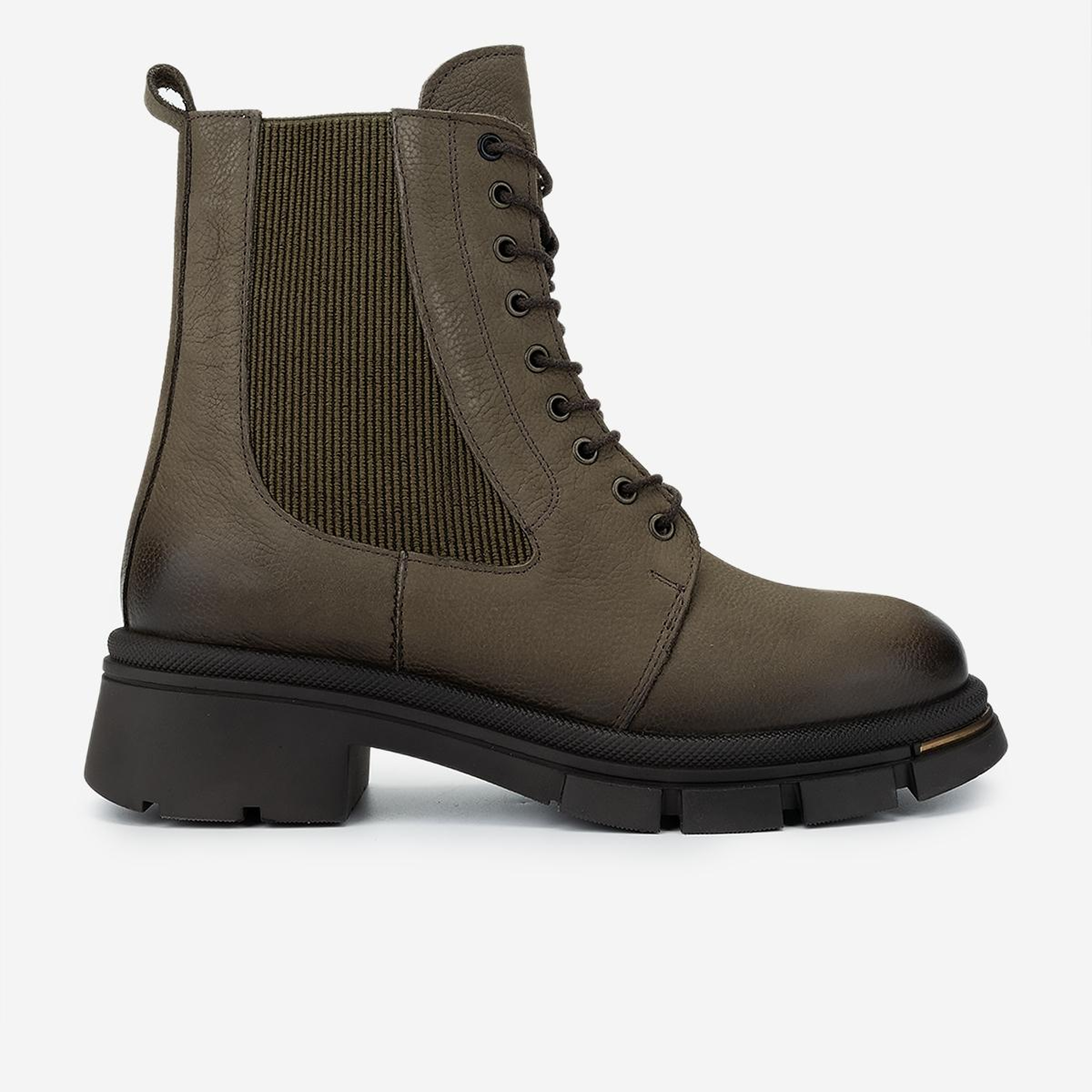 Valmenti Kadın Hakiki Deri Yeşil Düz Bot