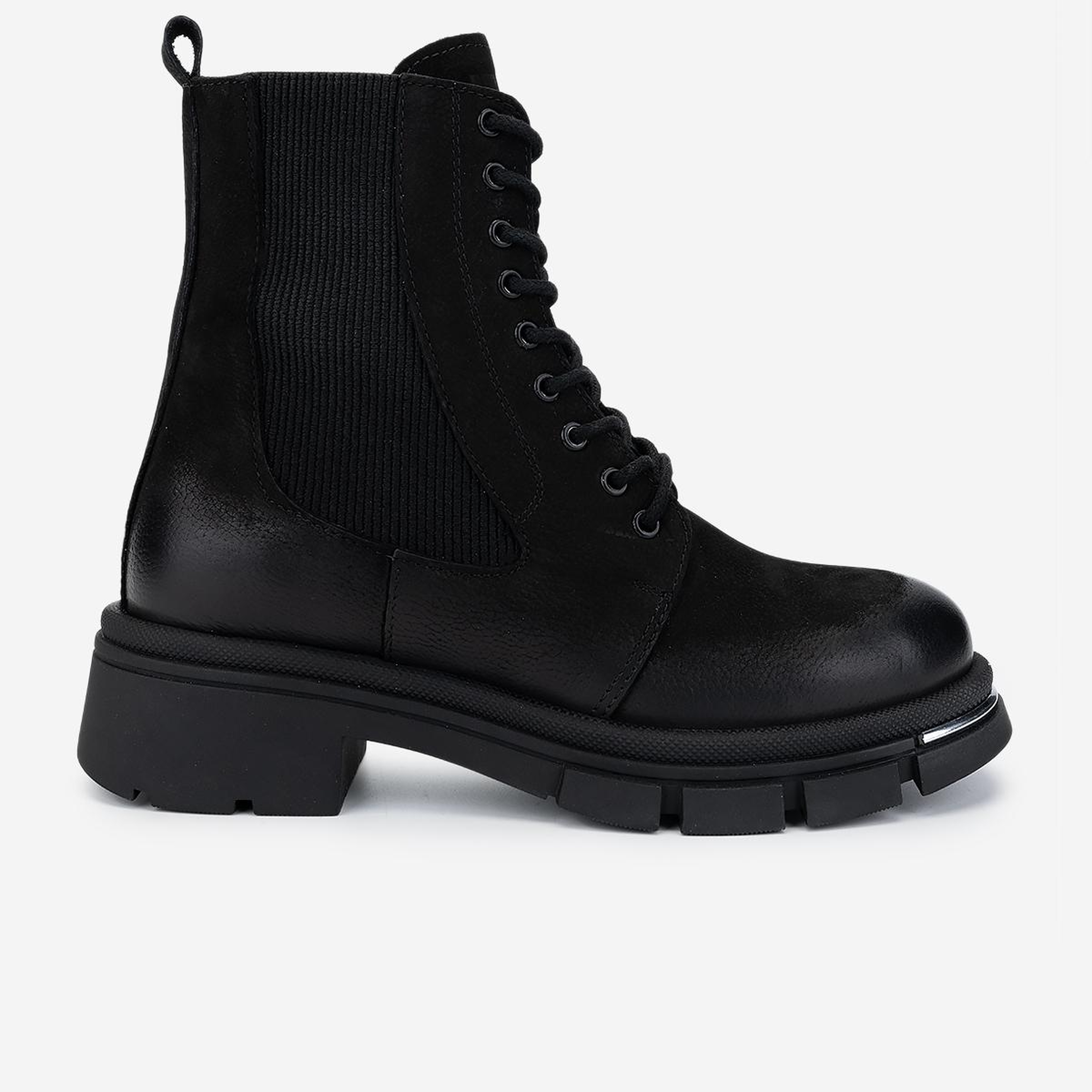 Valmenti Kadın Hakiki Deri Siyah Nubuk Düz Bot