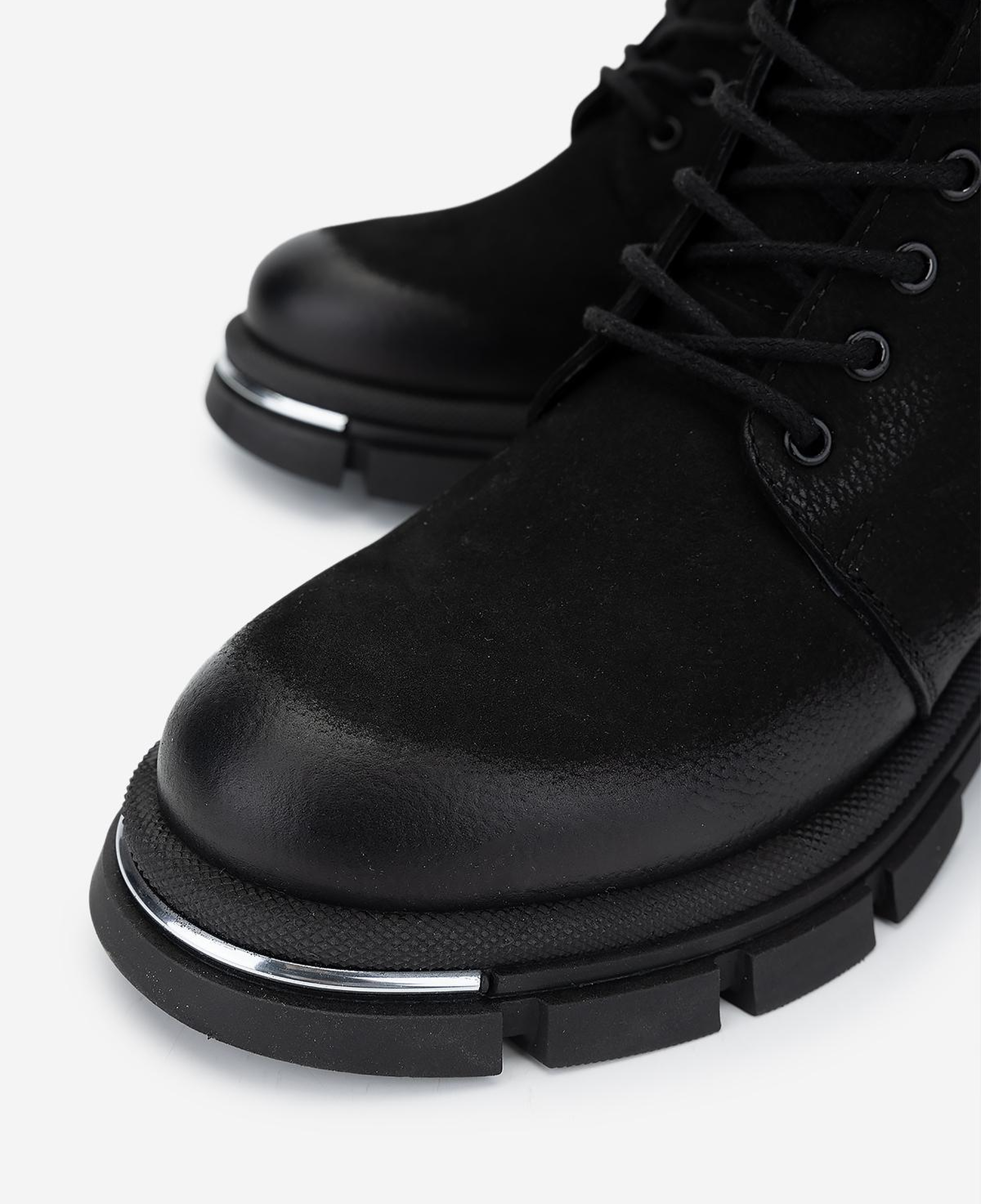 Valmenti Kadın Hakiki Deri Siyah Nubuk Düz Bot