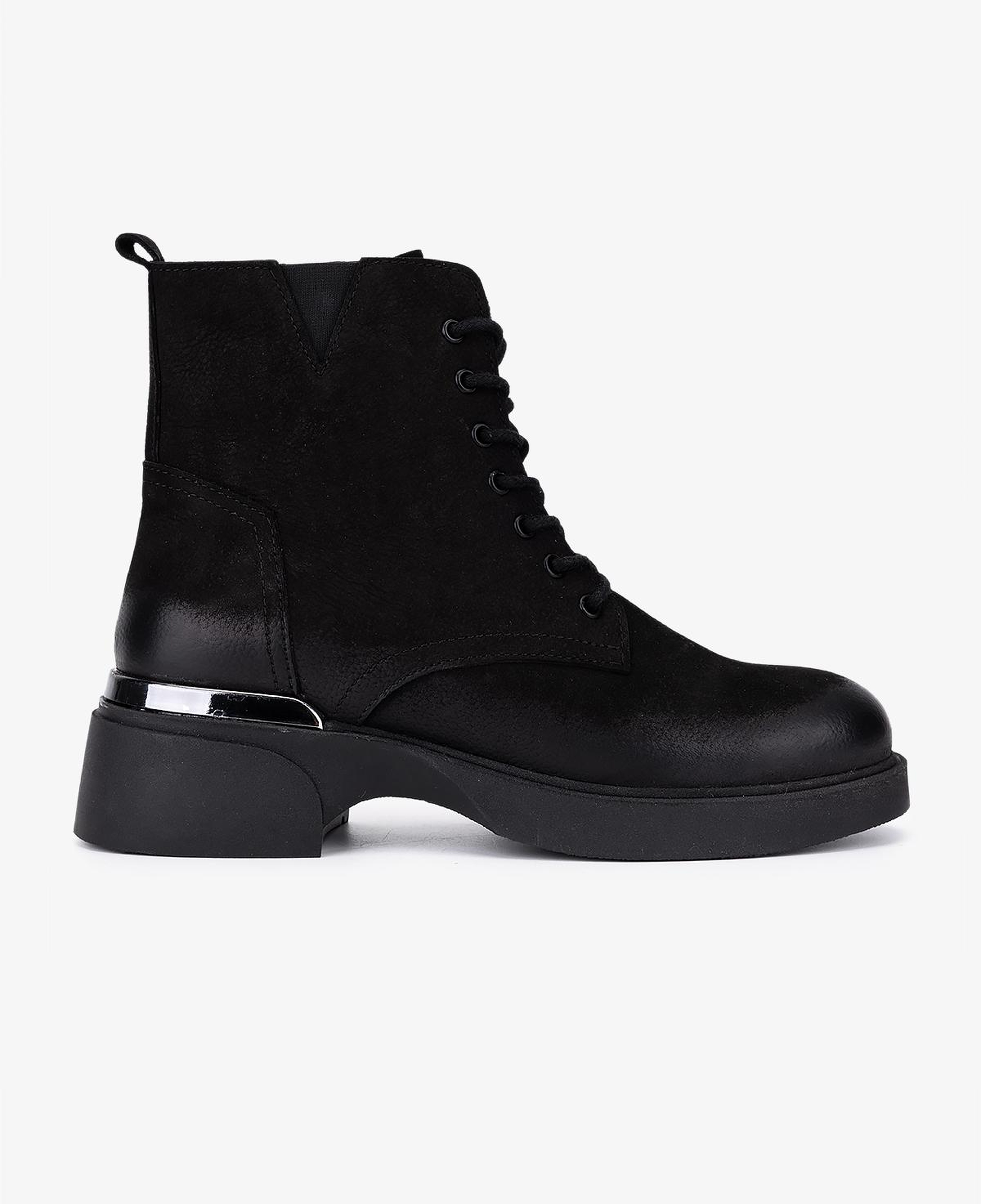 Valmenti Kadın Hakiki Deri Siyah Nubuk Düz Bot