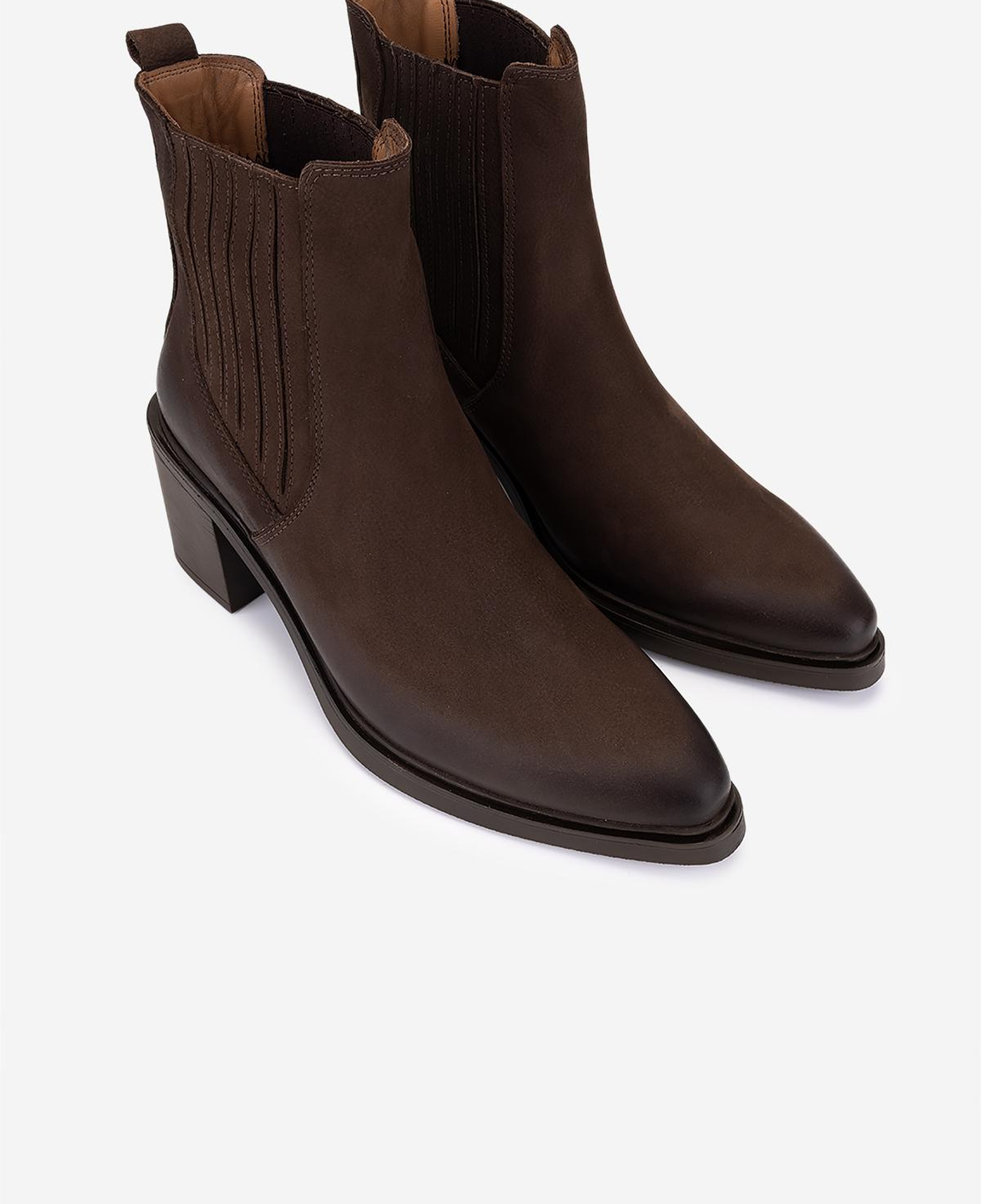 Valmenti Kadın Hakiki Deri Kahverengi Nubuk Topuklu Bot