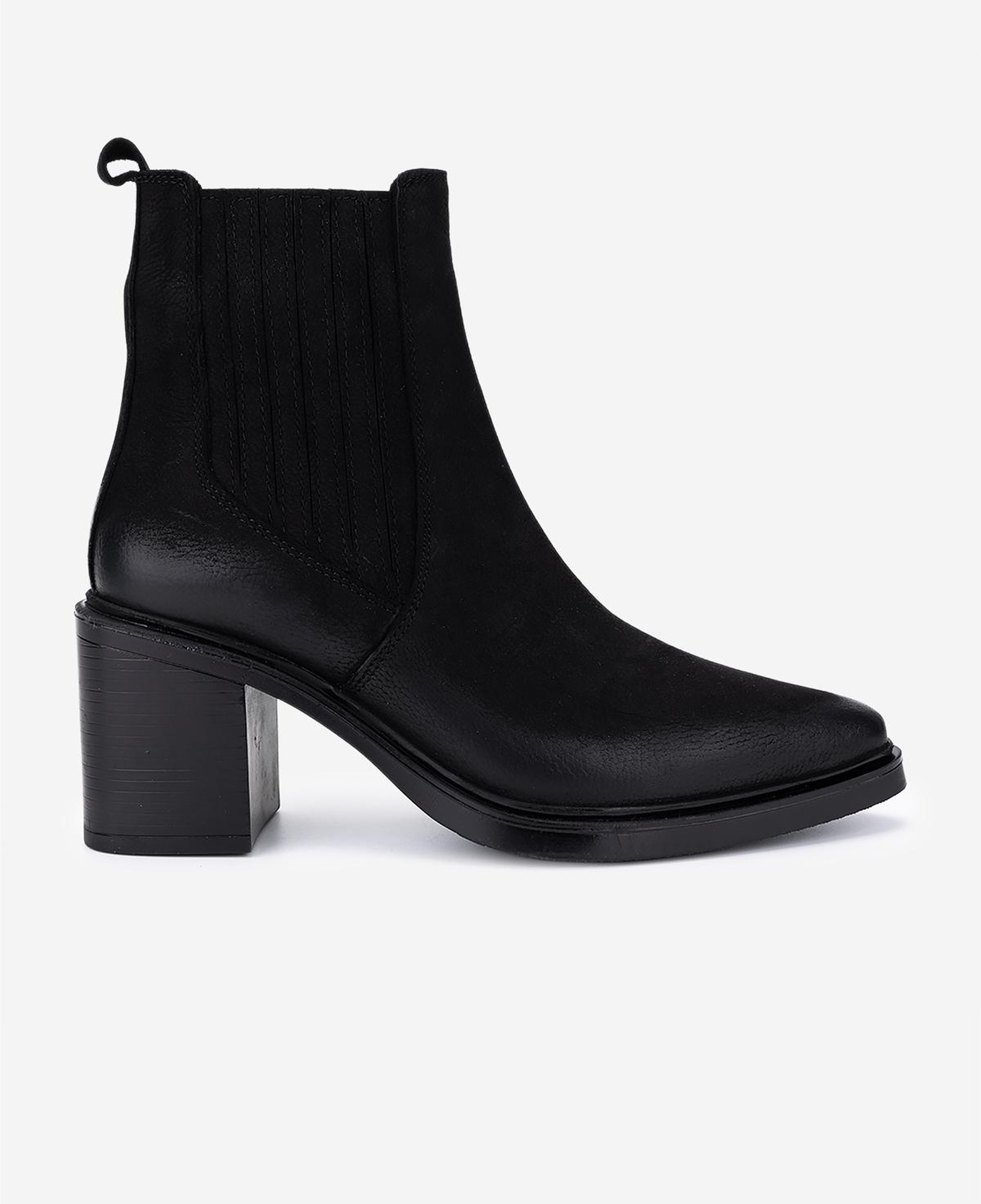 Valmenti Kadın Hakiki Deri Siyah Nubuk Topuklu Bot