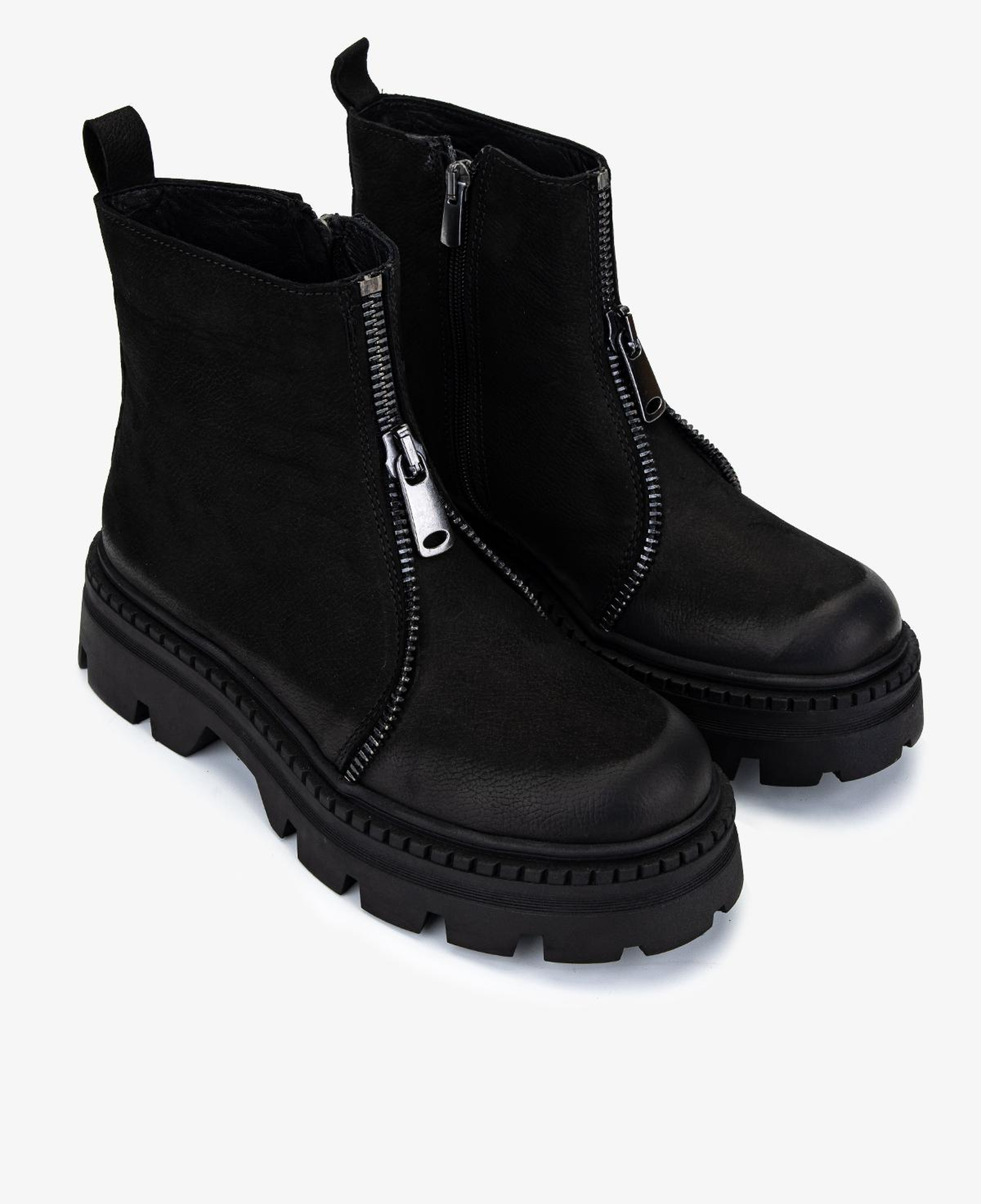 Valmenti Kadın Hakiki Deri Siyah Nubuk Düz Bot